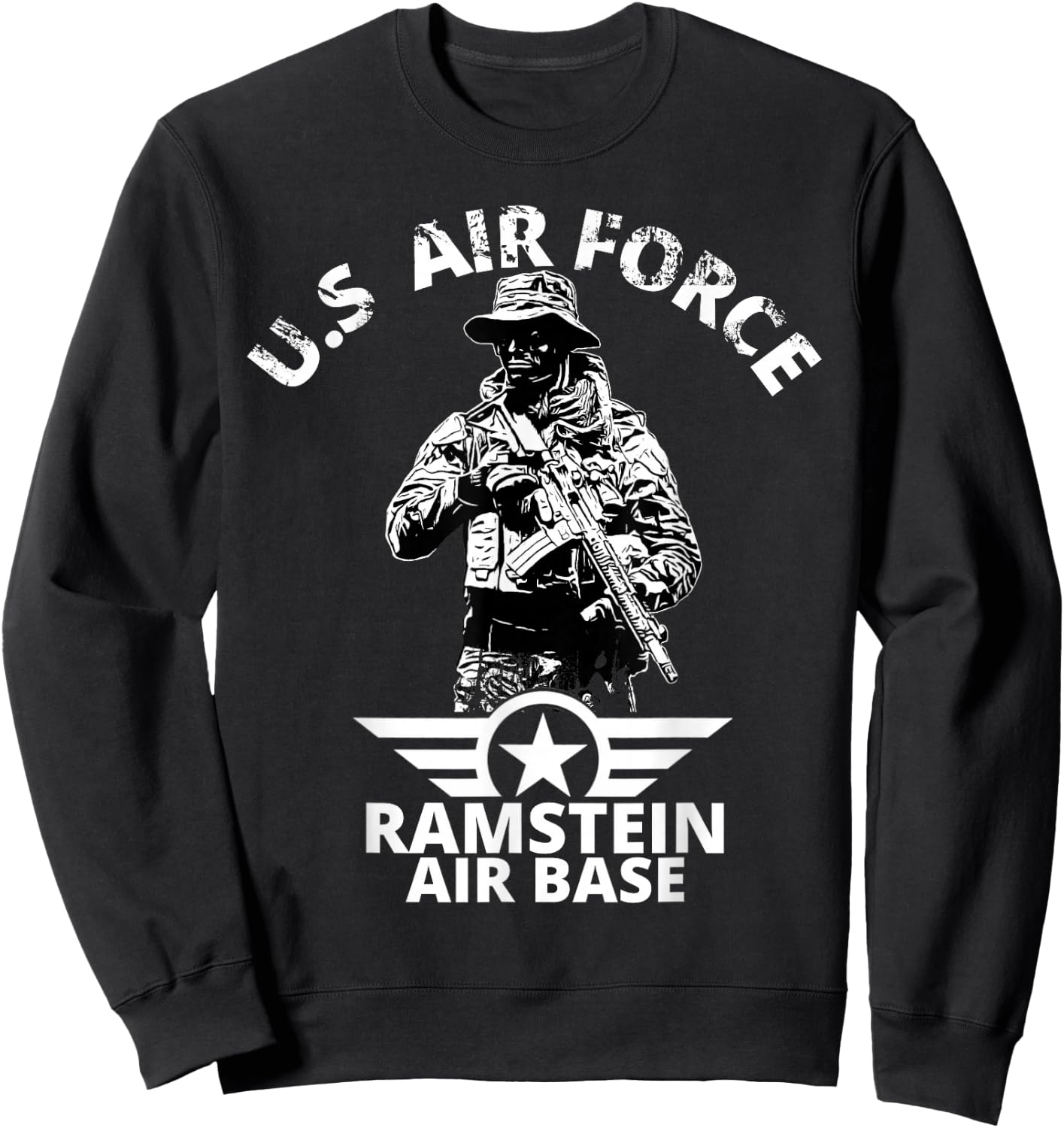 Ramstein Air Base American Army USAF Air Force Sweatshirt - Sweatshirt | Black