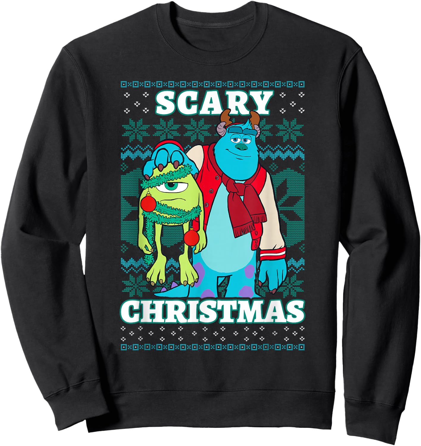 Disney Pixar Monsters Inc. Christmas Scary Ugly Sweater Sweatshirt - Sweatshirt | Black