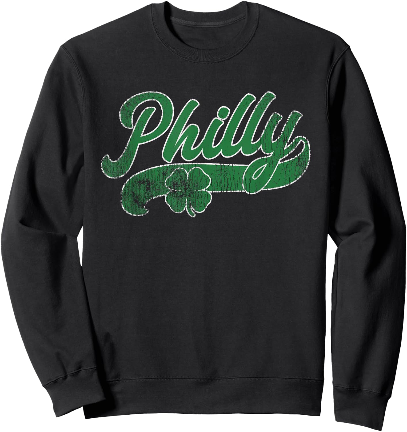 Philly Philadelphia Shamrock St. Patrick's Day Gift Irish Sweatshirt - Sweatshirt | Black