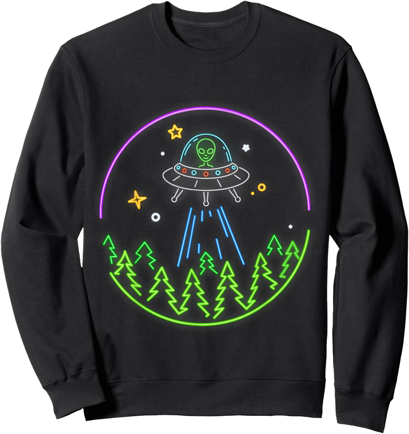 Alien Funny UFO Space Rave Alien Lovers Sweatshirt - Sweatshirt | Black