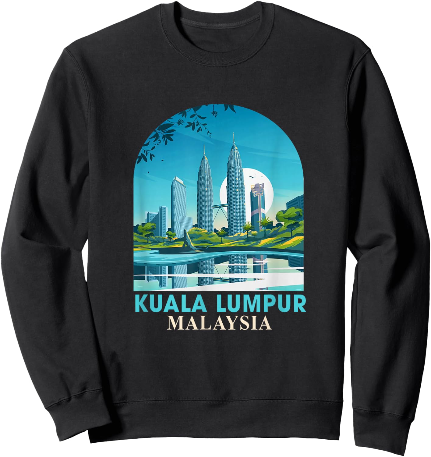 Kuala Lumpur Malaysia Travel Petronas Twin Towers Traveling Sweatshirt - Sweatshirt | Black