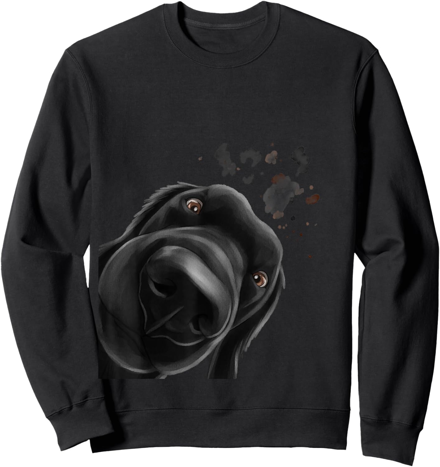 Funny Curious Dog Flat Coated Retriever Sweatshirt - Sweatshirt | Black
