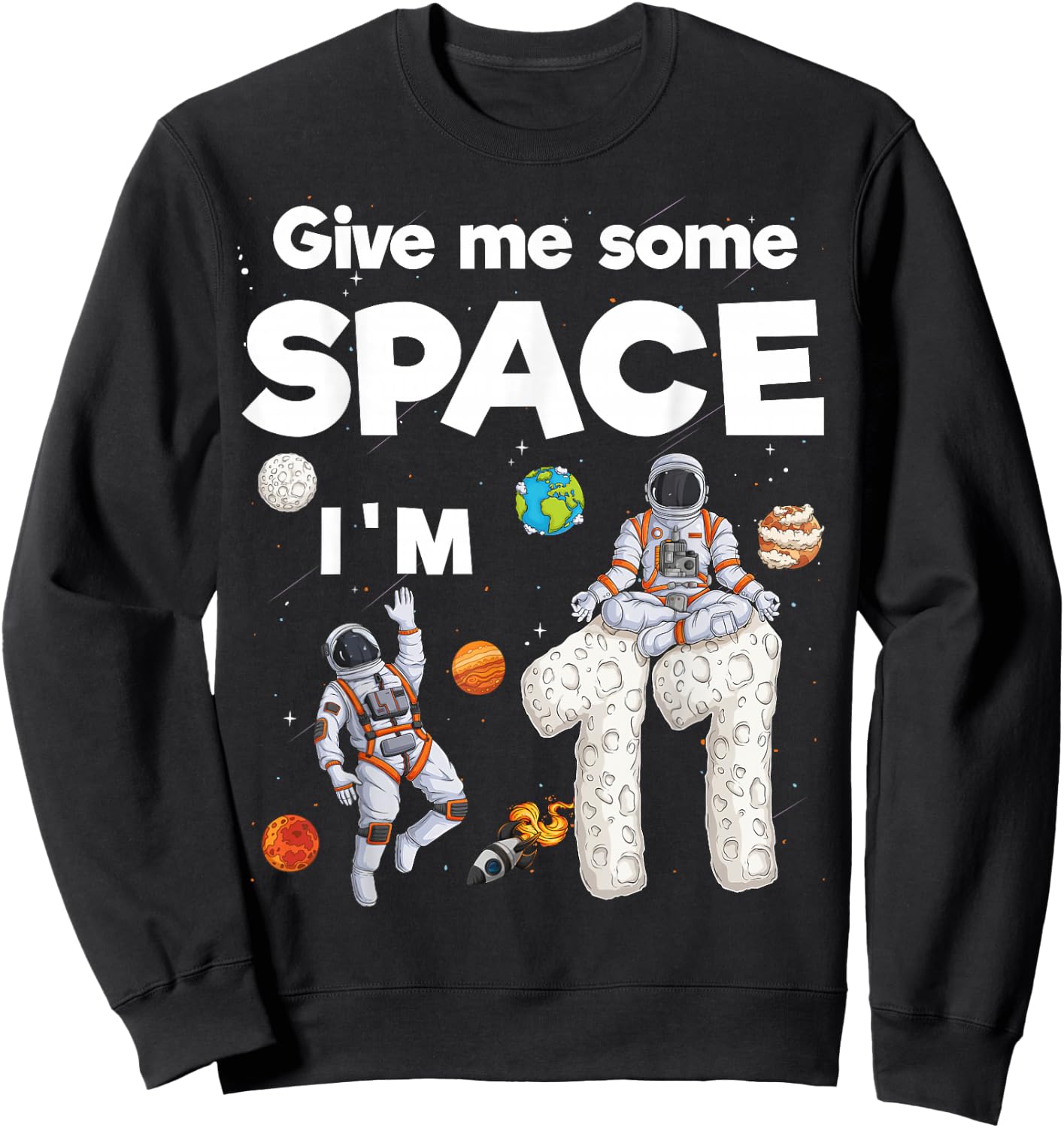 Outer Space Astronaut Planets Eleven Year Old 11th Birthday Sweatshirt - Sweatshirt | Black