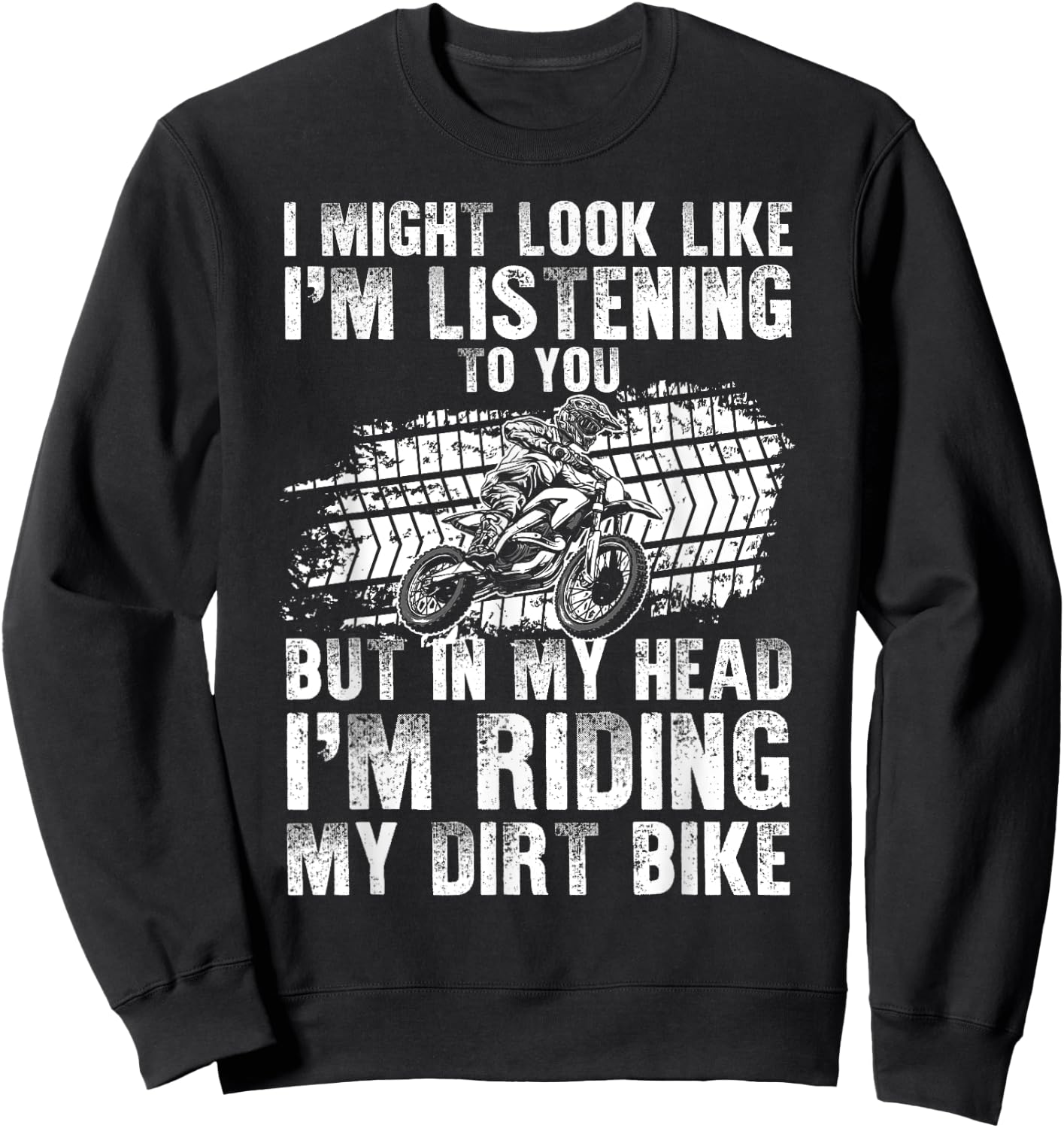 Funny Dirt Bike Art Women Dirtbike Motorcycle Riding Sweatshirt - Sweatshirt | Black