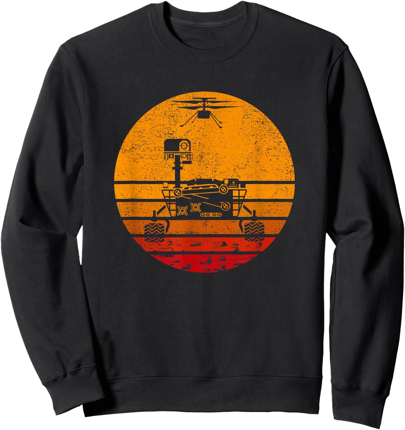 Retro Mars Rover 2021 - NASA Vintage Mars Landing Sweatshirt - Sweatshirt | Black