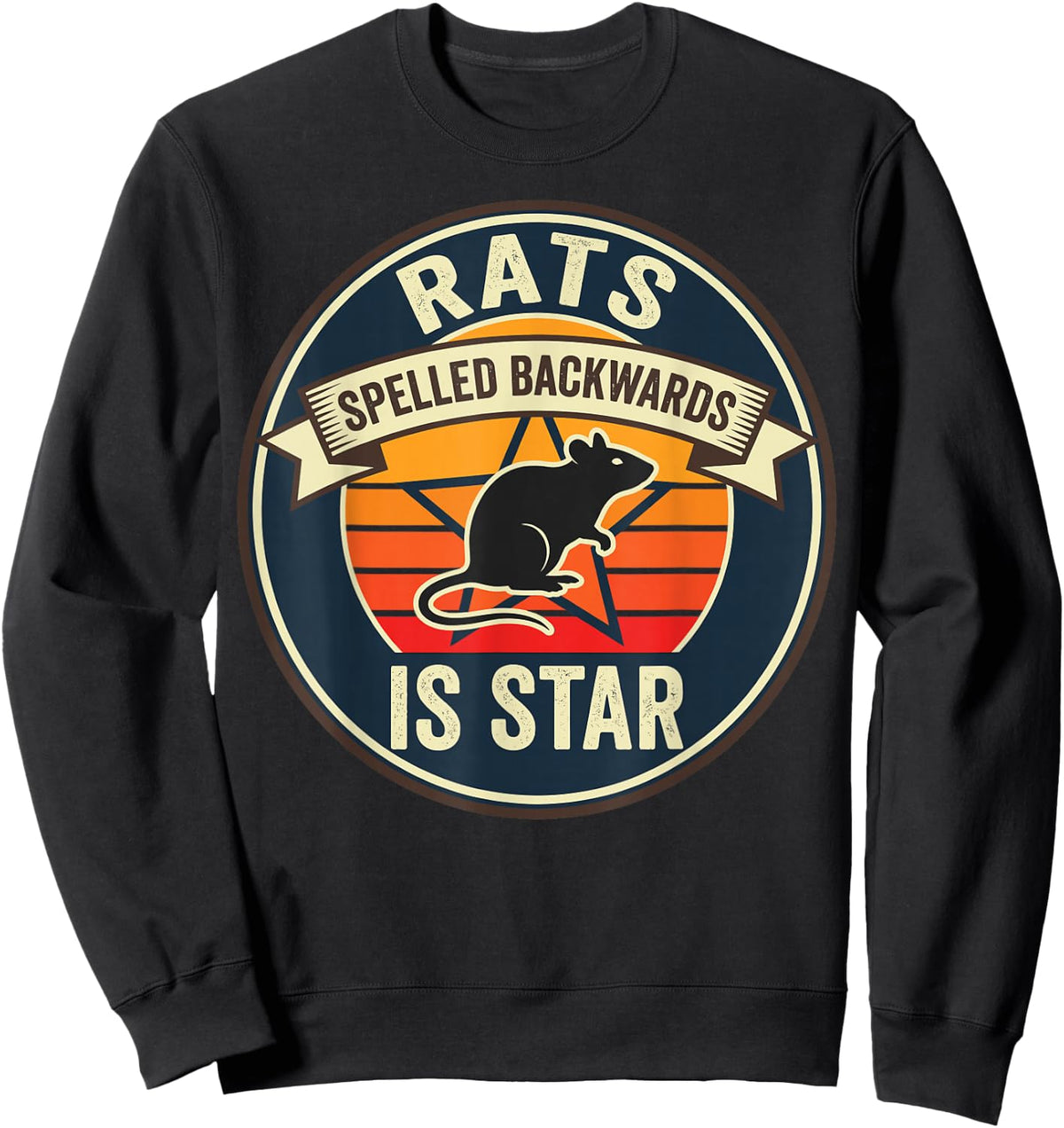 Rats Spelled Backwards is Star Rat Meme Rat Lover Animal Men Sweatshirt - Sweatshirt | Black