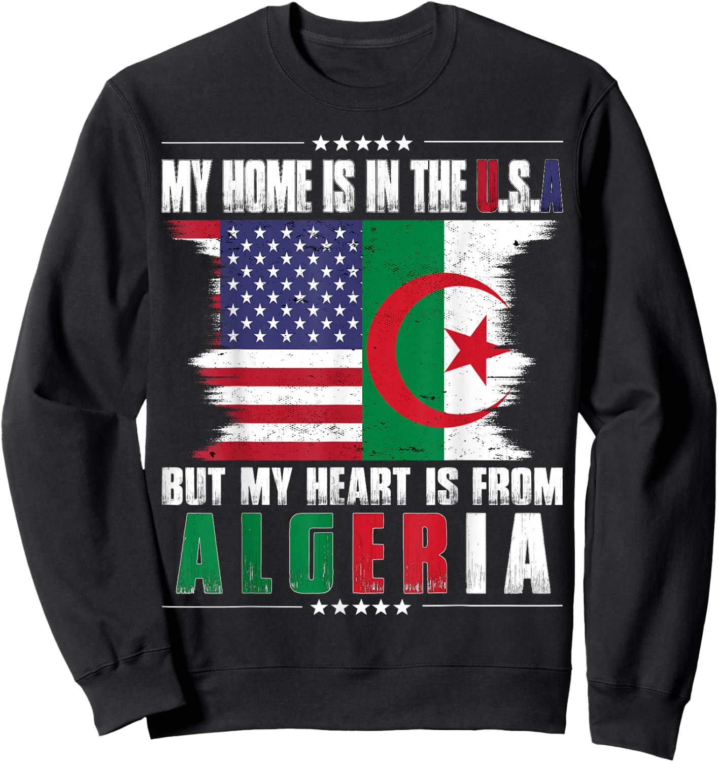 American Grown Patriot Algerian American from Algeria Sweatshirt - Sweatshirt | Black