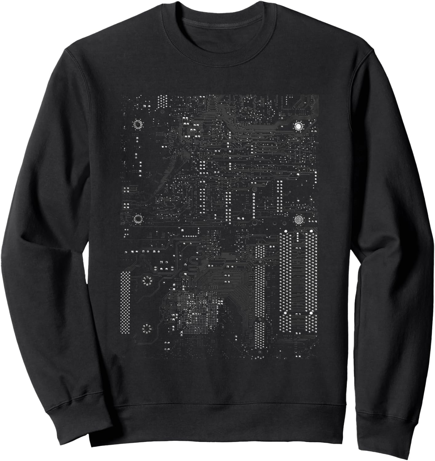 Motherboard Microchip Circuit Black IT Computer Background Sweatshirt - Sweatshirt | Black