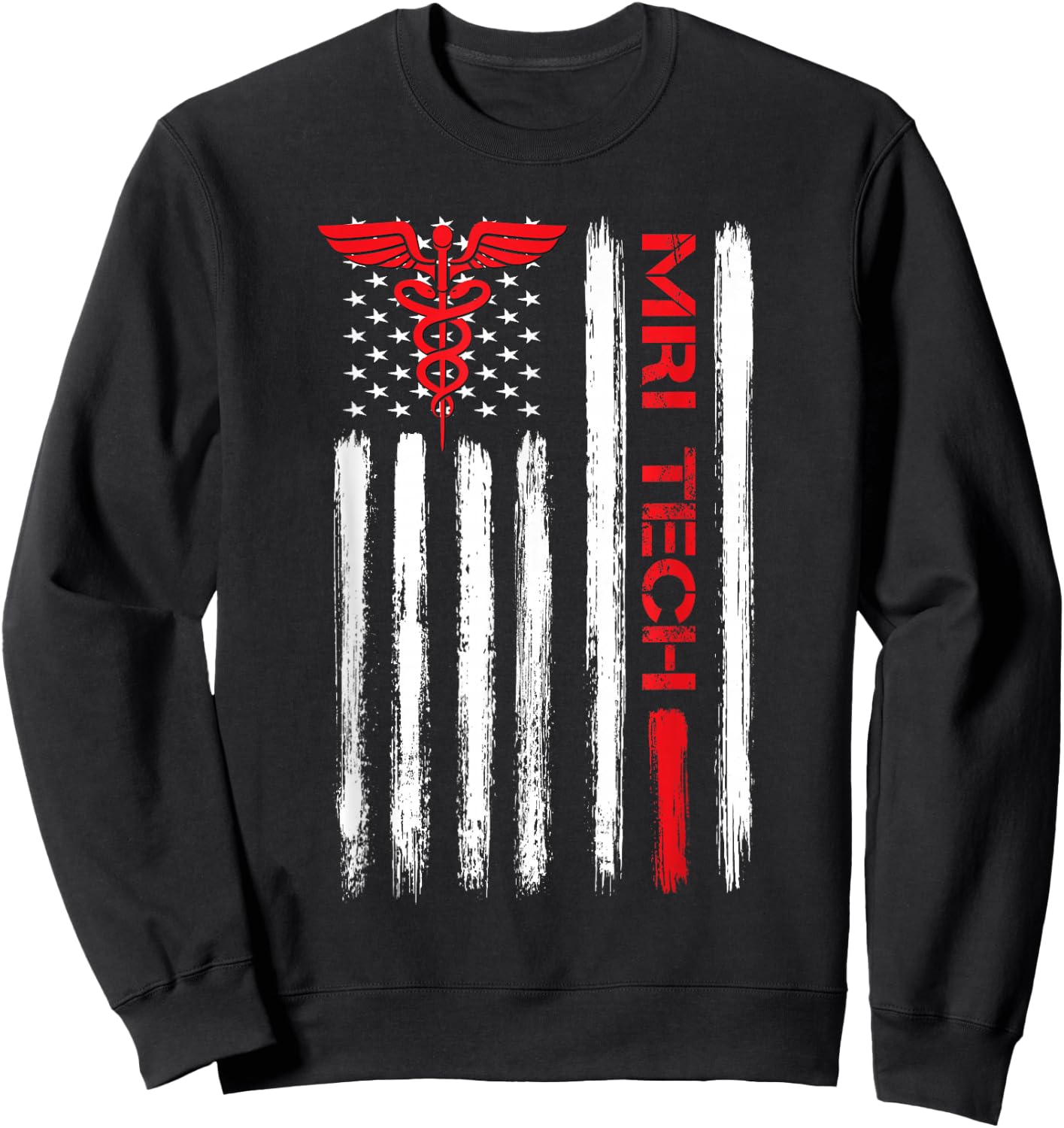 MRI Technologist American Flag Xray Radiologic Rad Tech Sweatshirt - Sweatshirt | Black