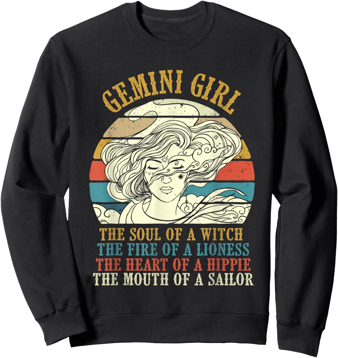 Gemini Girl - Horoscope Astrology Lover Zodiac Sign Sweatshirt - Sweatshirt | Black