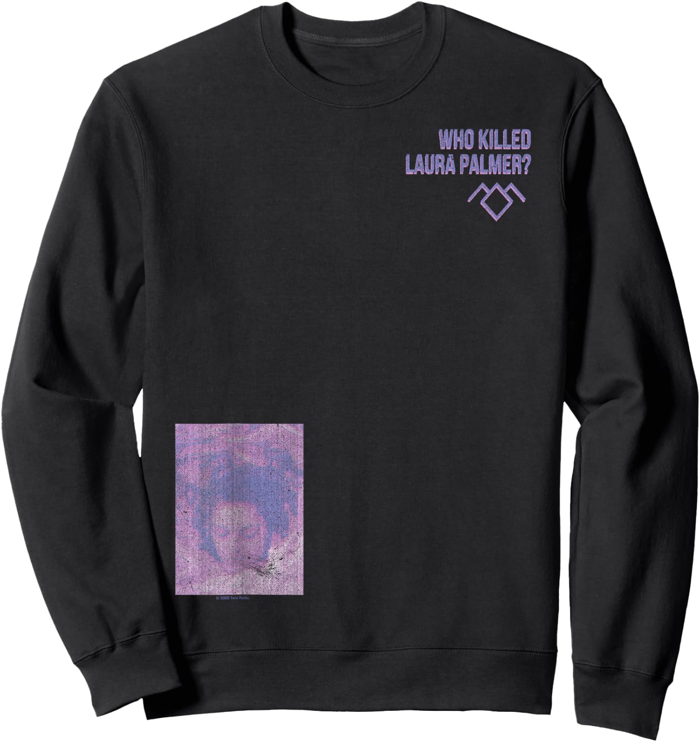 Twin Peaks Who Killed Laura Palmer Purple Peaks Sweatshirt - Sweatshirt | Black