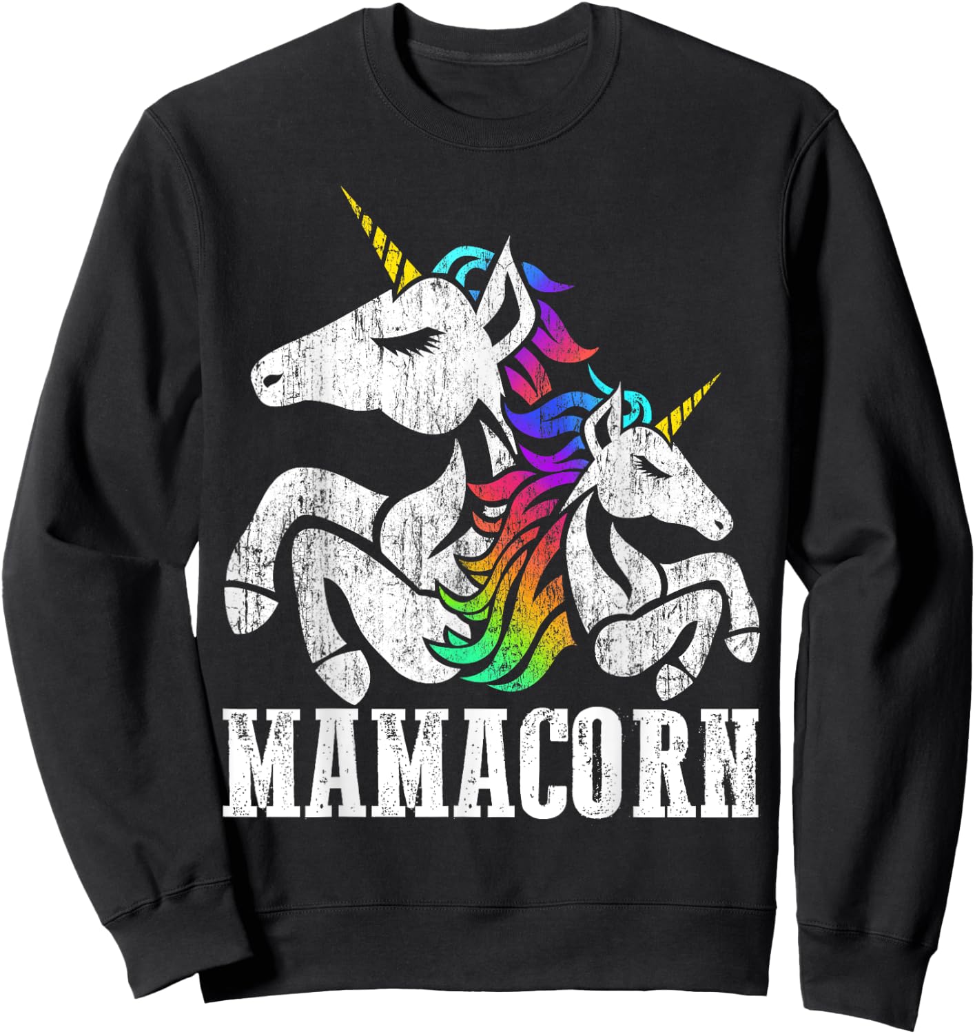 Mamacorn Unicorn Shirts Mothers Day Gift Sweatshirt - Sweatshirt | Black