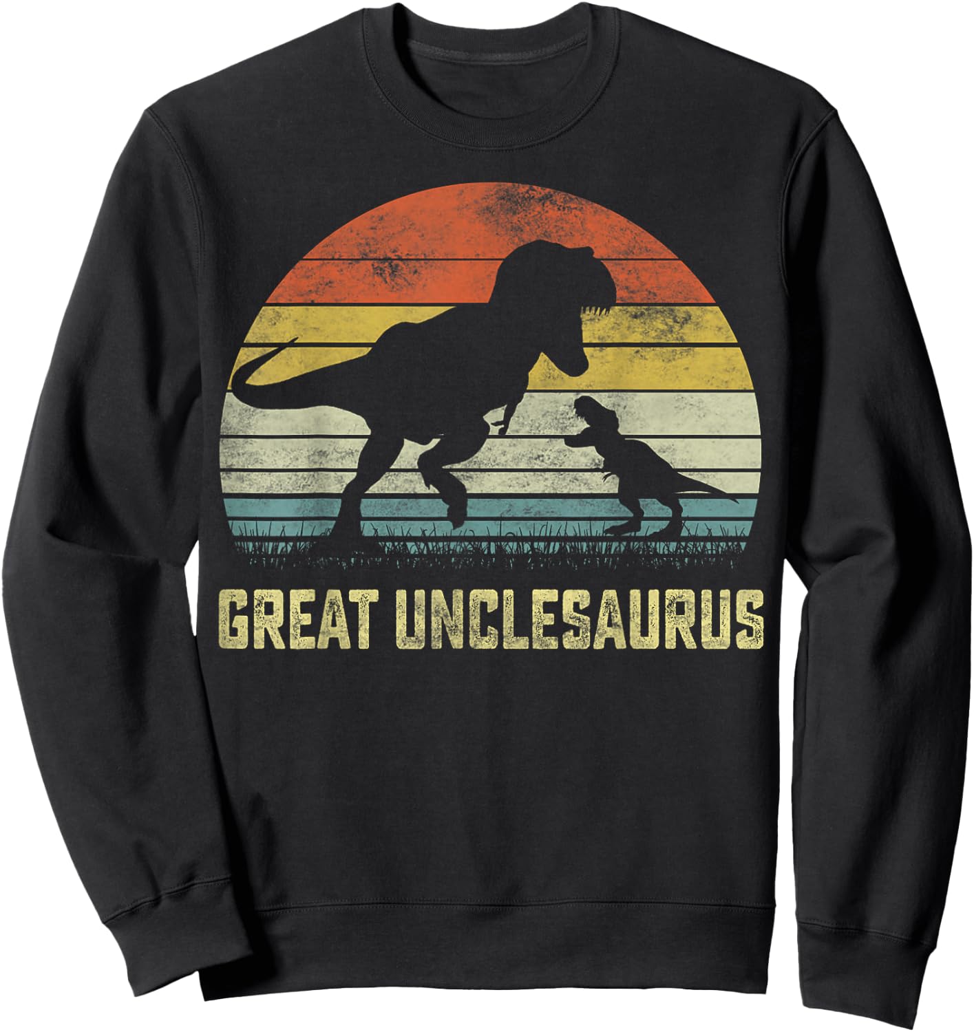 Great unclesaurus T Rex Dinosaur Great uncle Saurus Family Sweatshirt - Sweatshirt | Black
