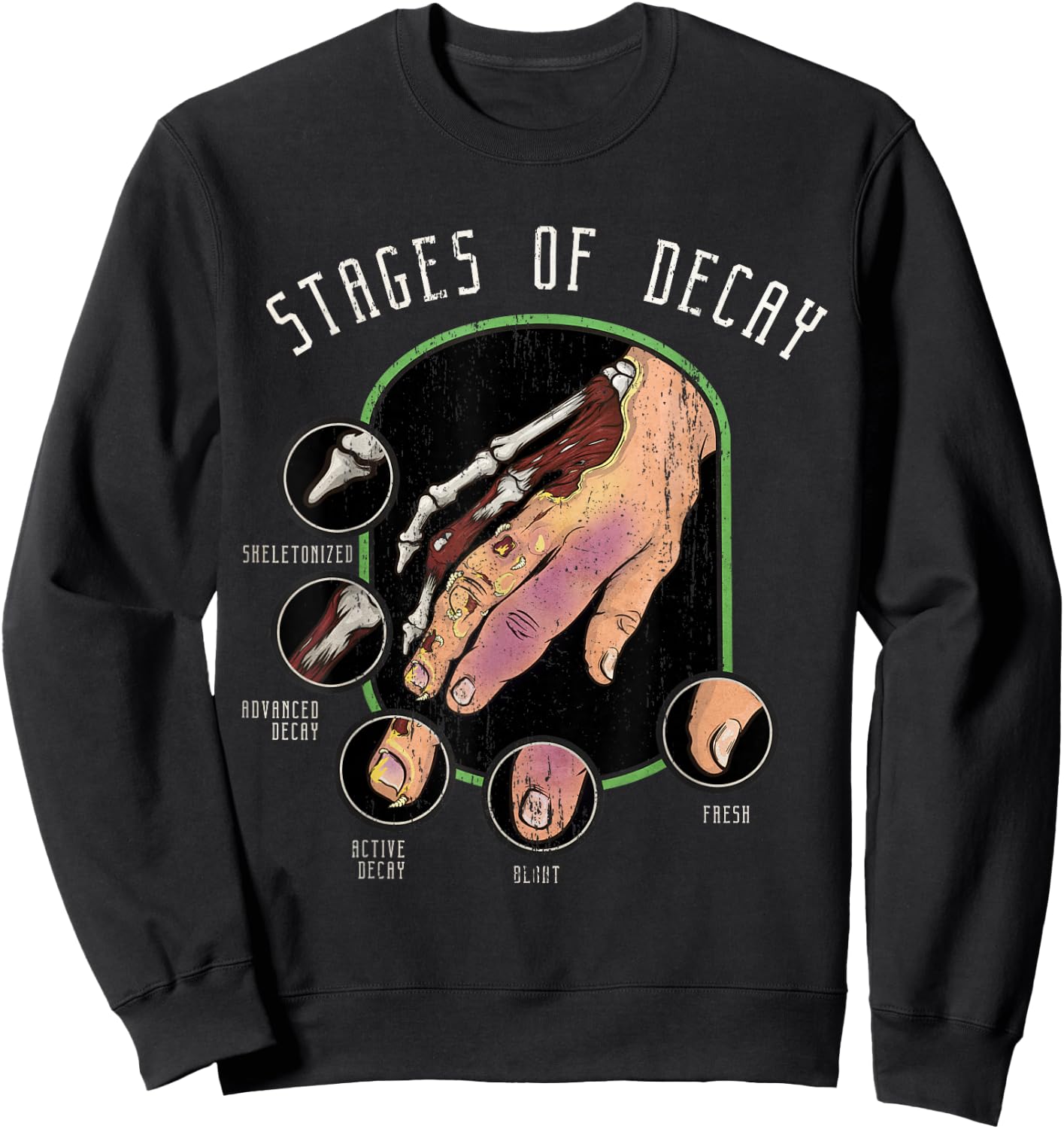The Stages of Decay - Mortuary Science Mortician Embalmer Sweatshirt - Sweatshirt | Black