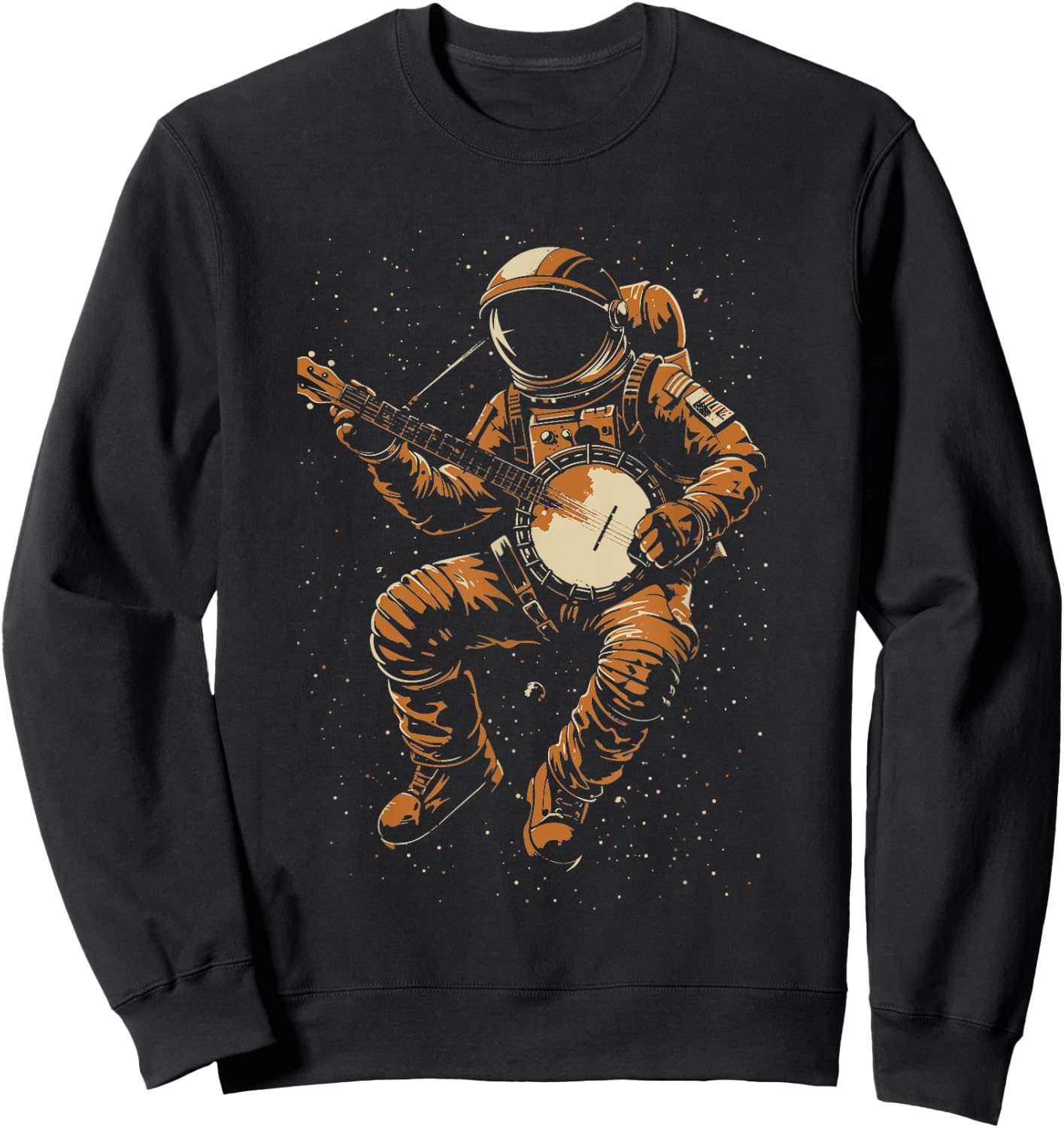 Banjo Music Artistic Astronaut Space Lover Psychedelic Sweatshirt - Sweatshirt | Black