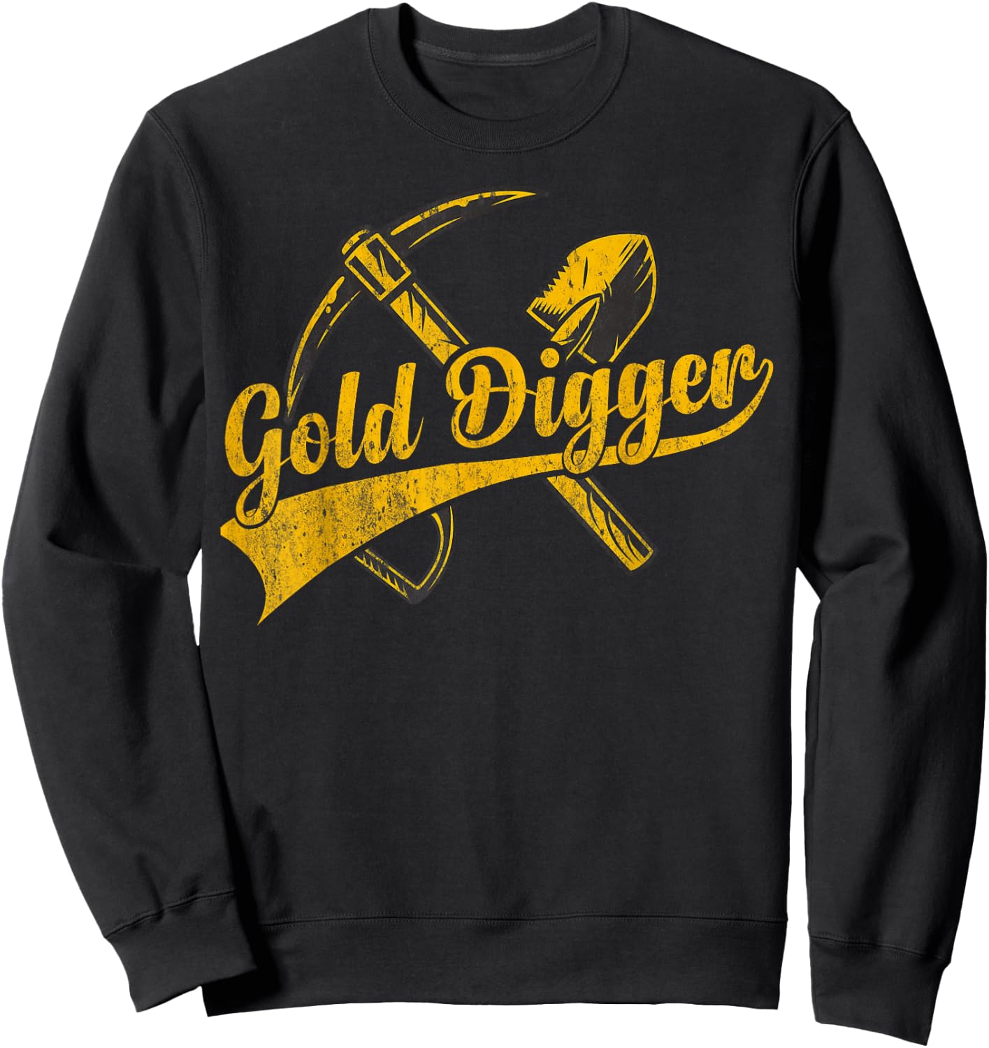Gold plaque with crossed pick and shovel gold digger Sweatshirt - Sweatshirt | Black