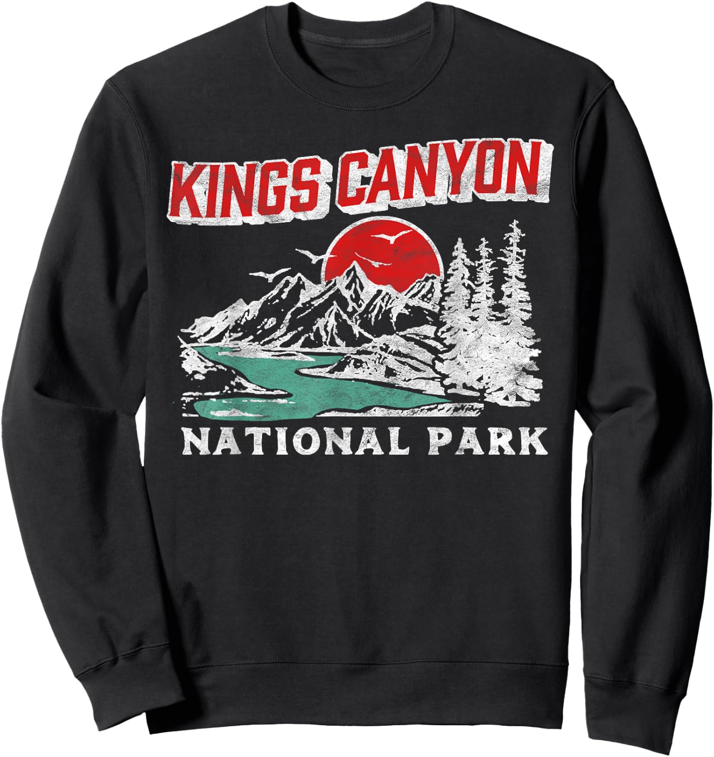 Vintage Kings Canyon National Park 80s California Retro Sweatshirt - Sweatshirt | Black