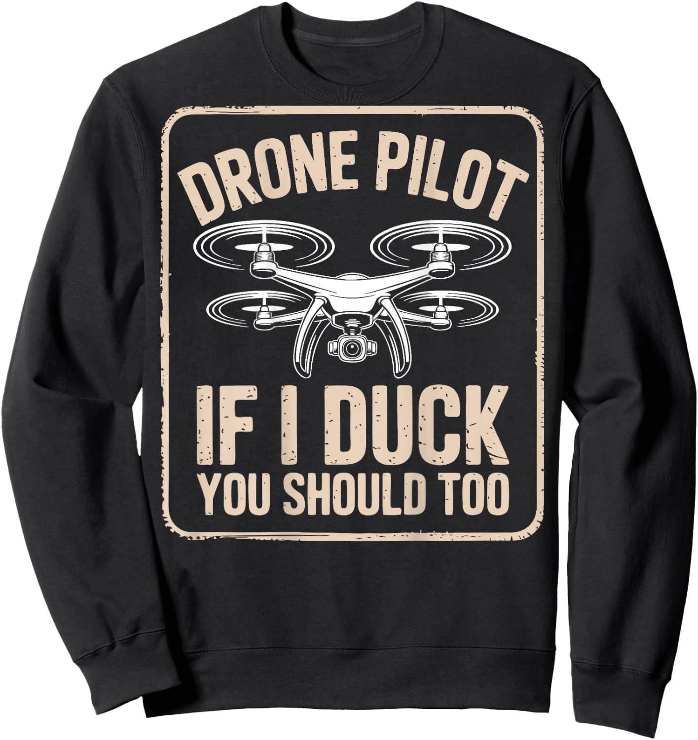 Funny FPV Drone Racer Pilot Drone Racing (On Back) Sweatshirt - Sweatshirt | Black