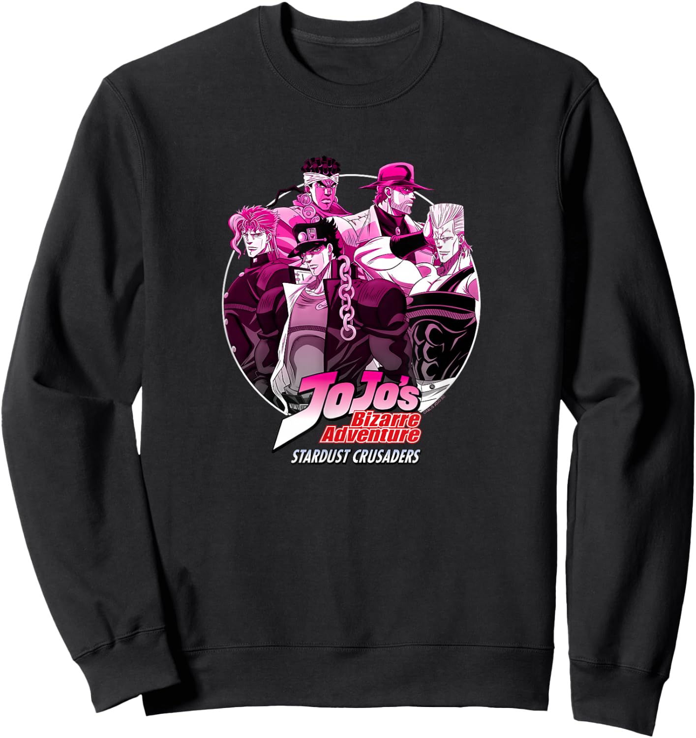 JoJo's Bizarre Adventure Stardust Crusaders Group Anime Sweatshirt - Sweatshirt | Black