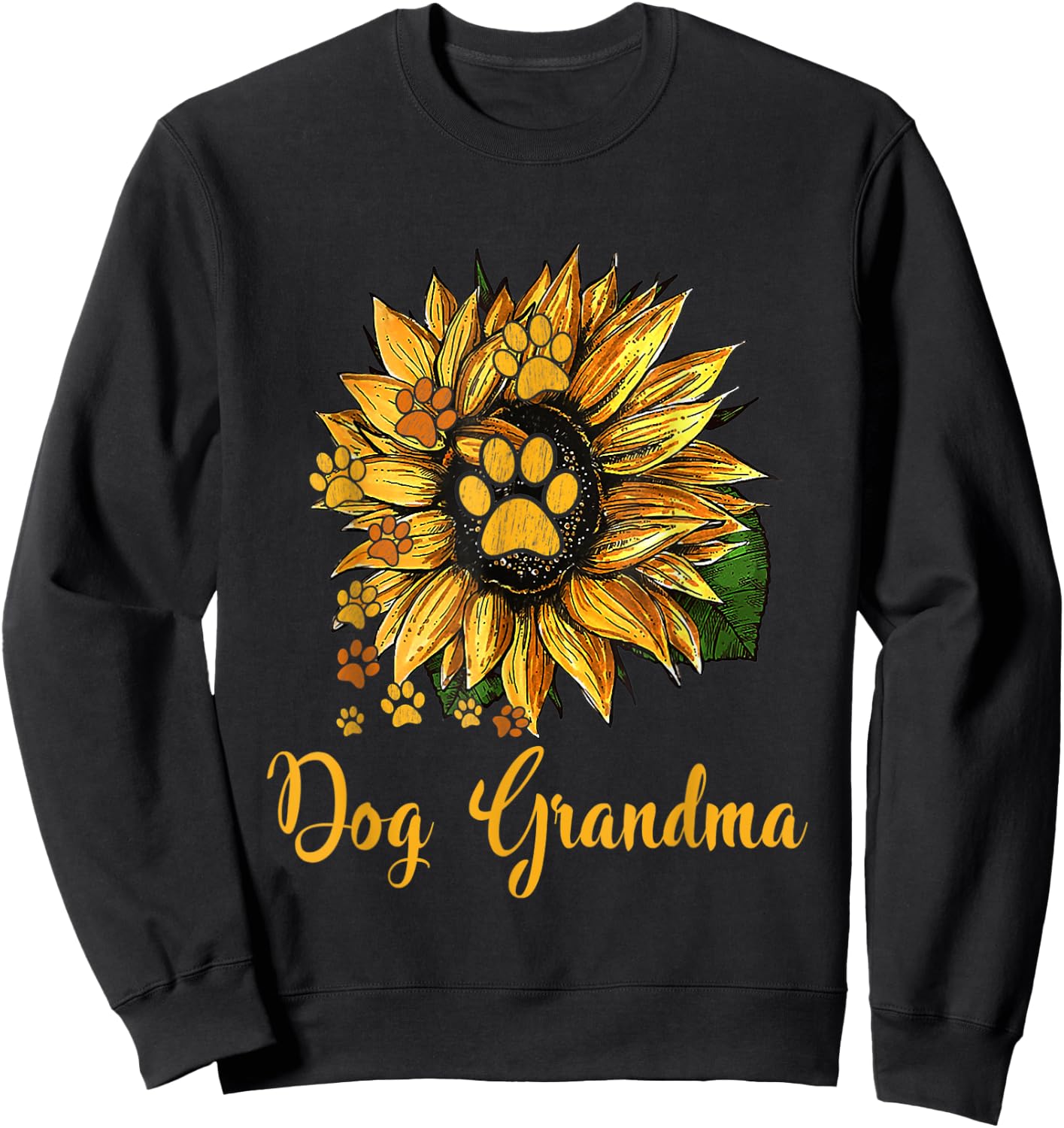 Dog Grandma Sunflower Shirt Funny Cute Family Gifts Apparel Sweatshirt - Sweatshirt | Black