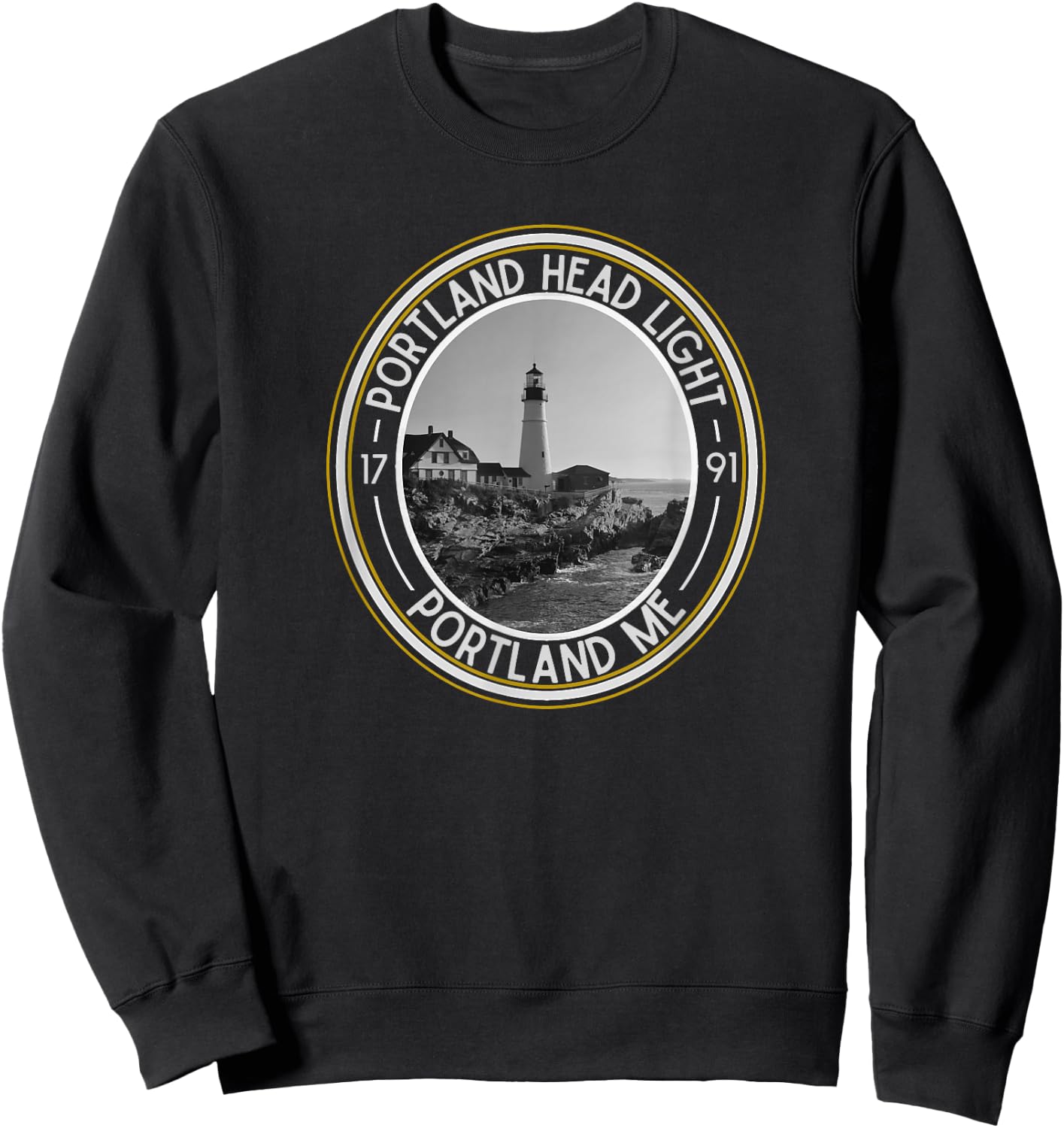 Portland Head Light Maine Sweatshirt - Sweatshirt | Black
