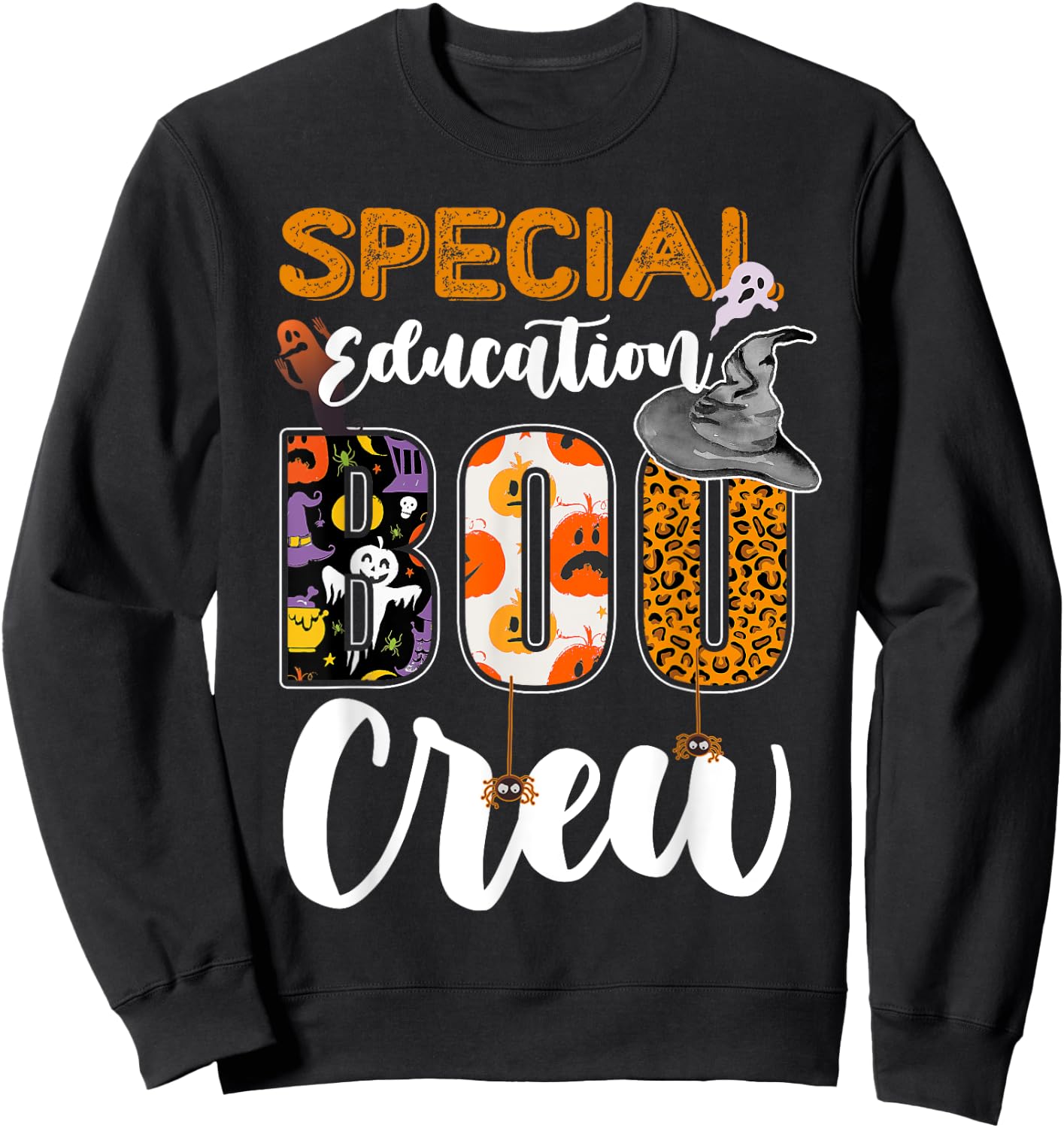 Special Education Boo Crew Ghost Funny Halloween Matching Sweatshirt - Sweatshirt | Black