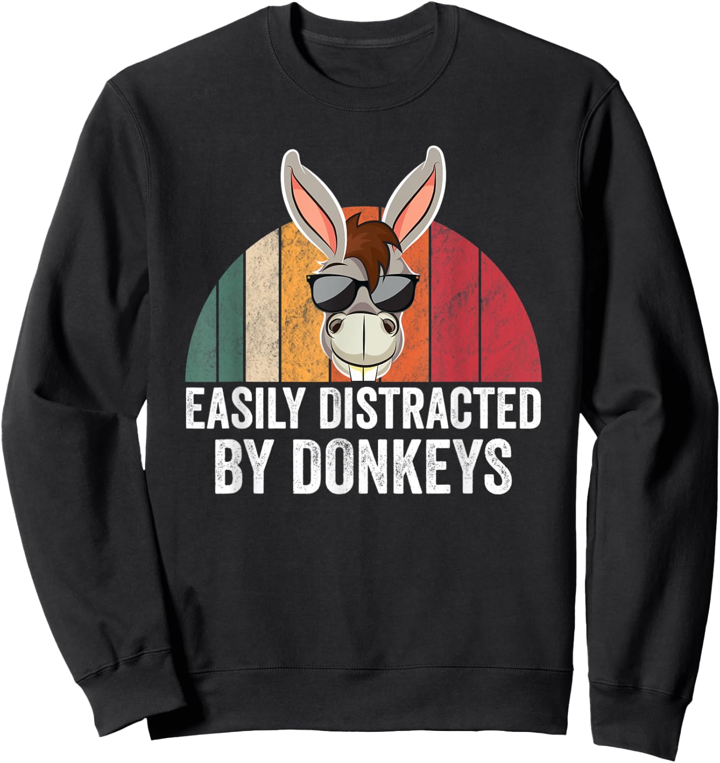 Easily Distracted By Donkeys Donkey Lover Accessories Sweatshirt - Sweatshirt | Black