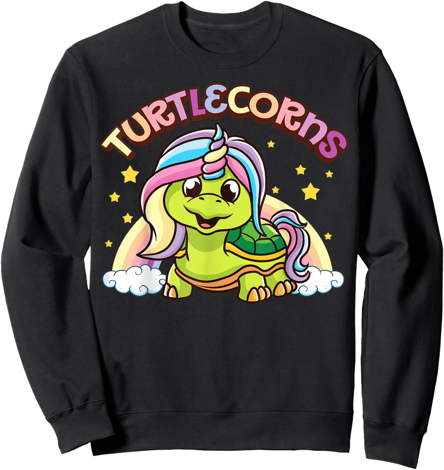 Turtlecorns Turtle Unicorn Cute, Adorable and Funny Design Sweatshirt - Sweatshirt | Black