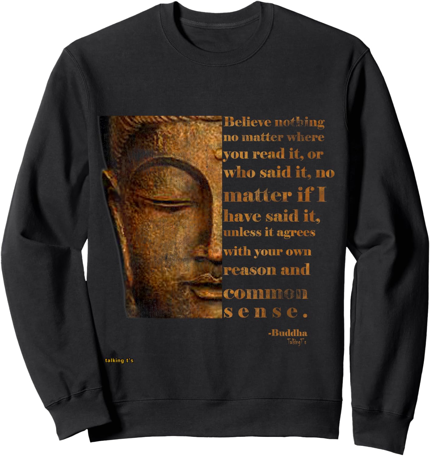 Buddha Quote Peace Love Joy The Buddha Sweatshirt - Sweatshirt | Black