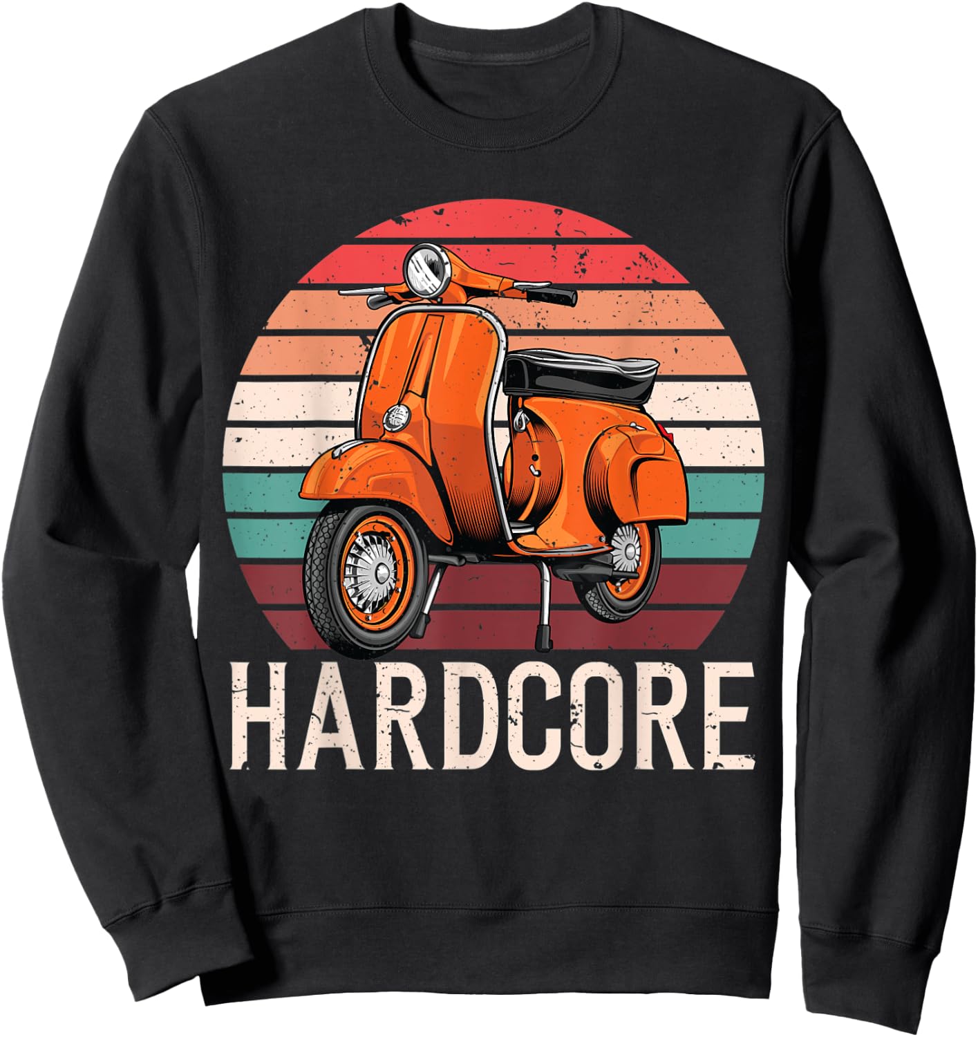 Hardcore Moped Life Funny Scooter Driver Bike men women Sweatshirt - Sweatshirt | Black