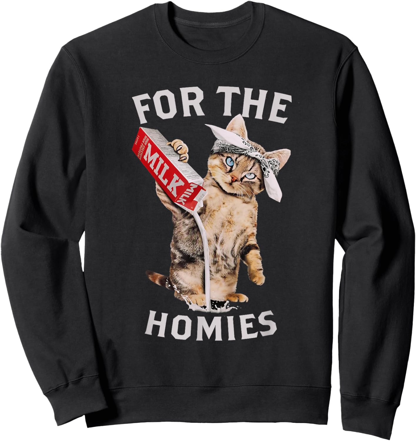 Milk Cat For The Homies Lover Kids Women Sweatshirt - Sweatshirt | Black