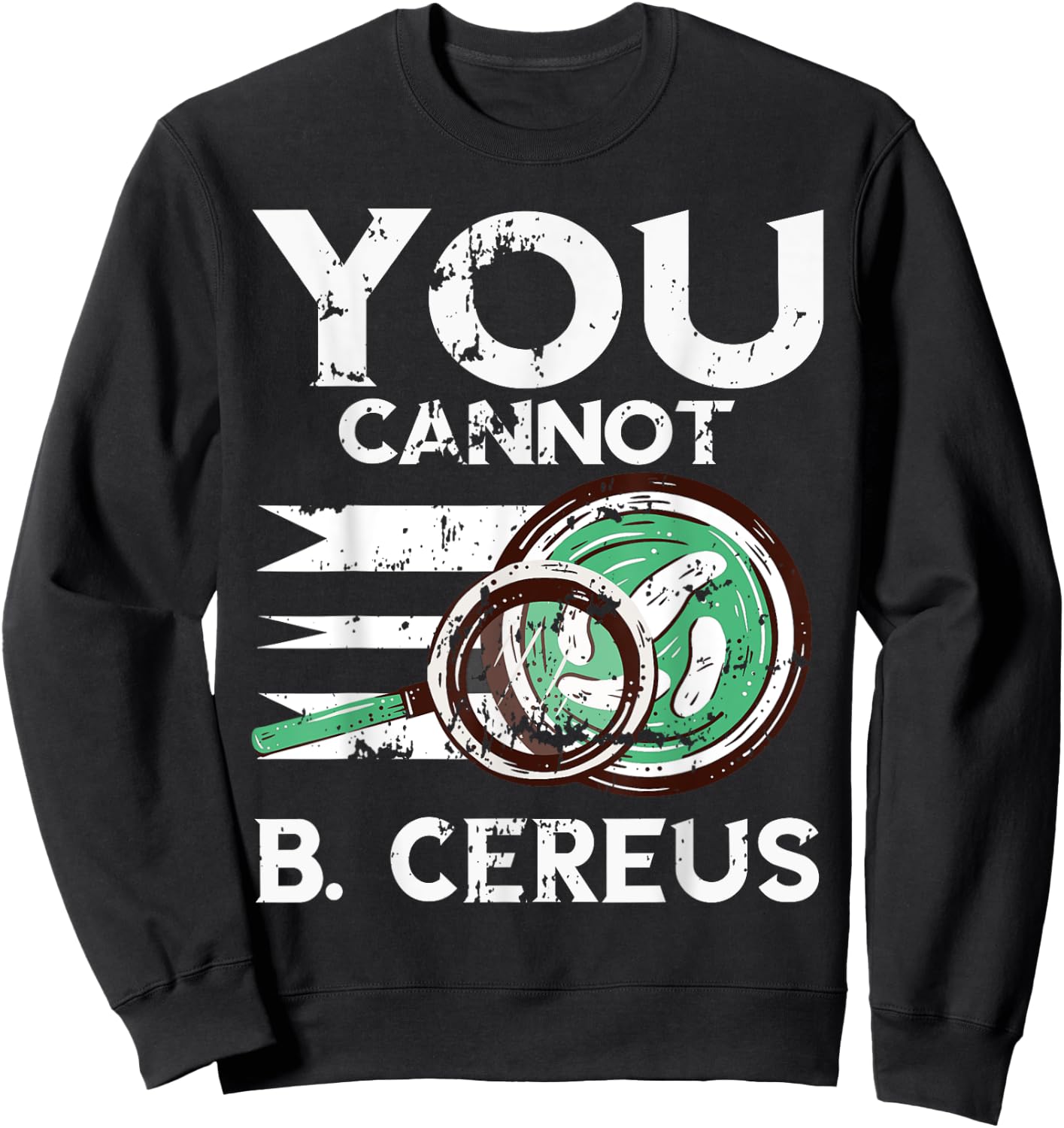 Microbiologist Vintage Bacteria Cereus Microscope Science Sweatshirt - Sweatshirt | Black