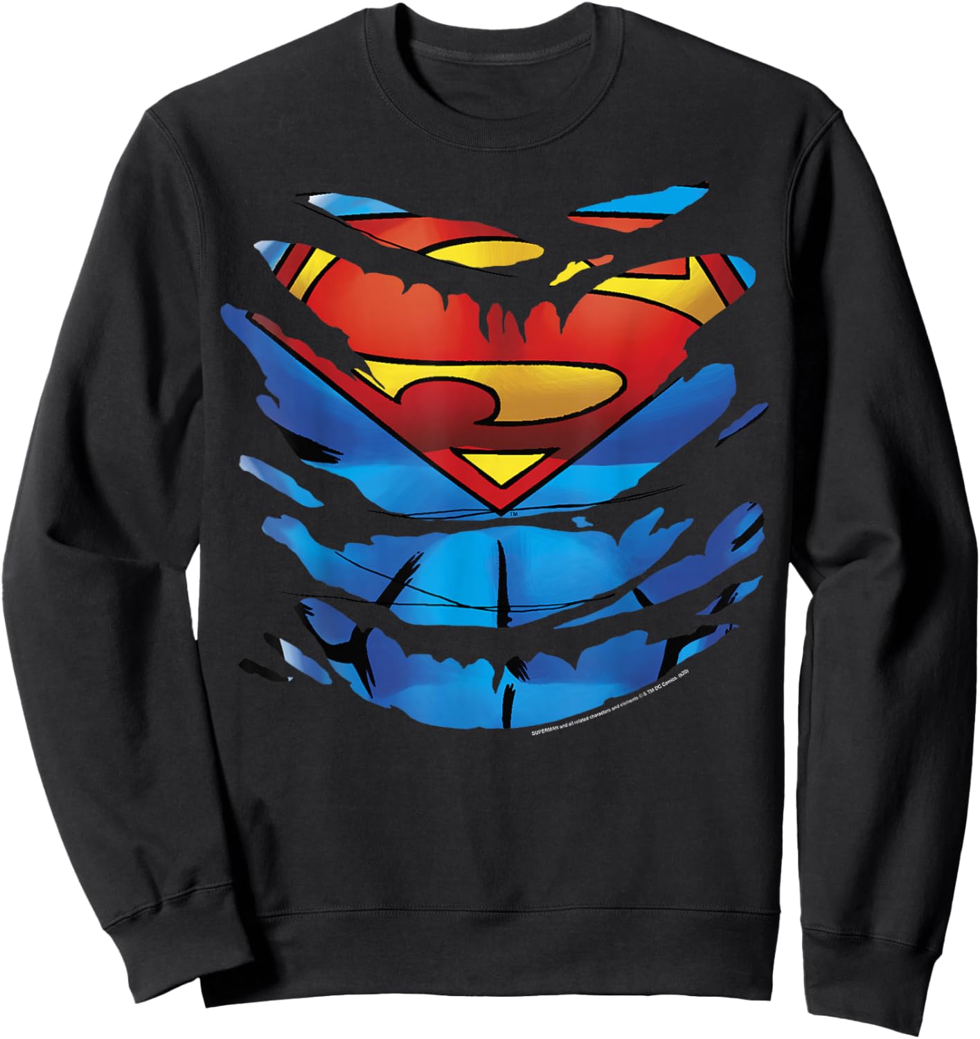 DC Comics Superman Costume Rip Through Small Sweatshirt - Sweatshirt | Black