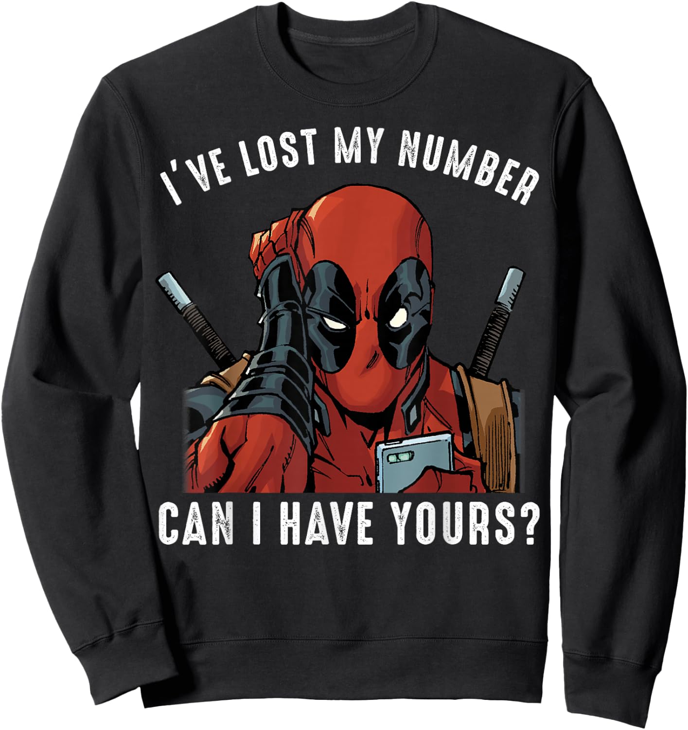 Marvel Deadpool I've Lost My Number Can I Have Yours Sweatshirt - Sweatshirt | Black