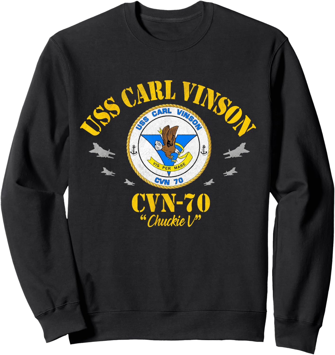USS Carl Vinson (CVN-70) Aircraft Carrier Veteran Flag Sweatshirt - Sweatshirt | Black