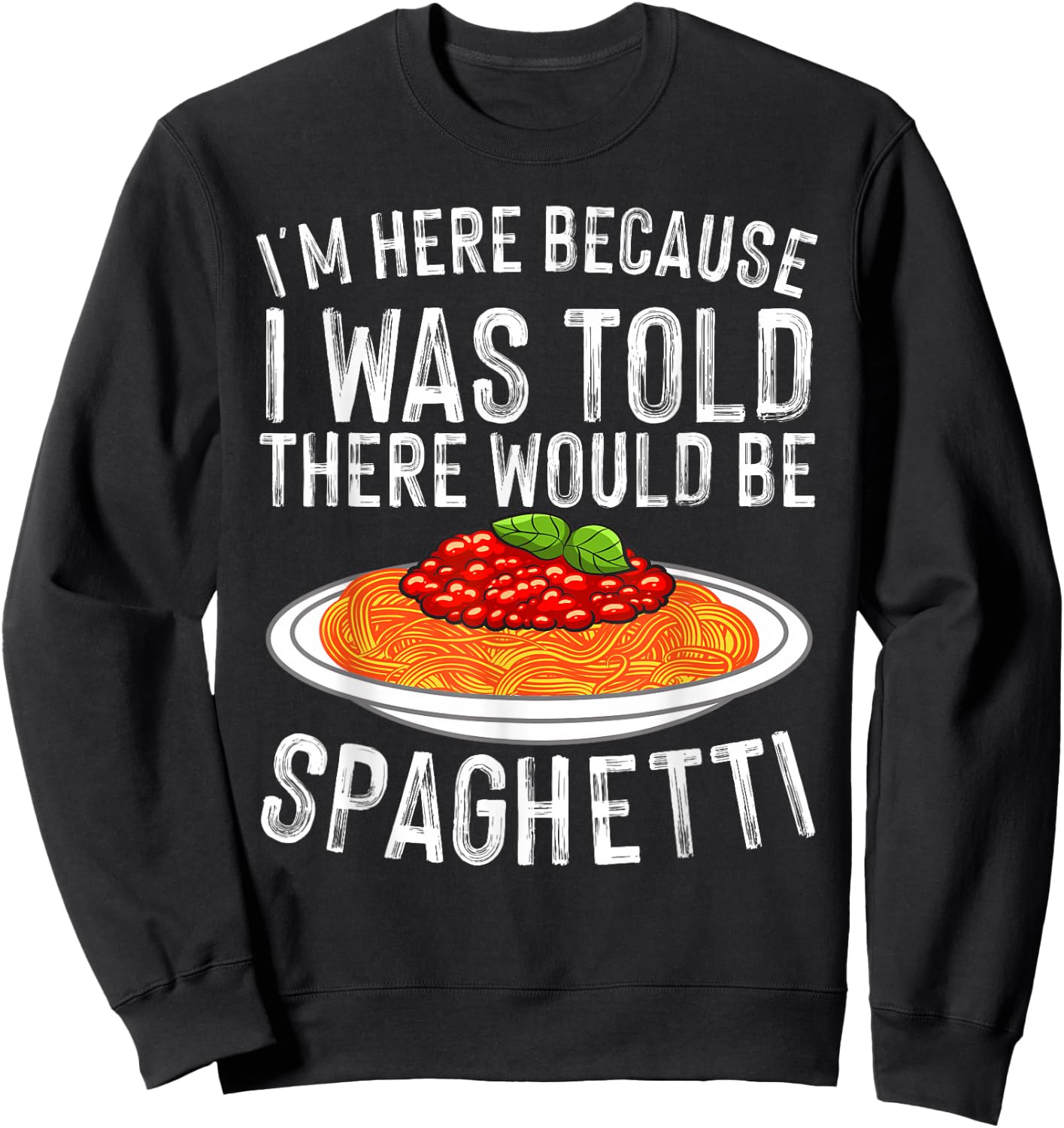 Cute Spaghetti Design Women Spaghetti Pasta Lovers Sweatshirt - Sweatshirt | Black