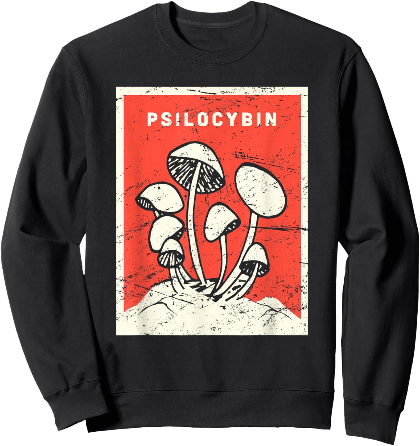 Psilocybin - Retro Psychedelic Magic Mushrooms Sweatshirt - Sweatshirt | Black
