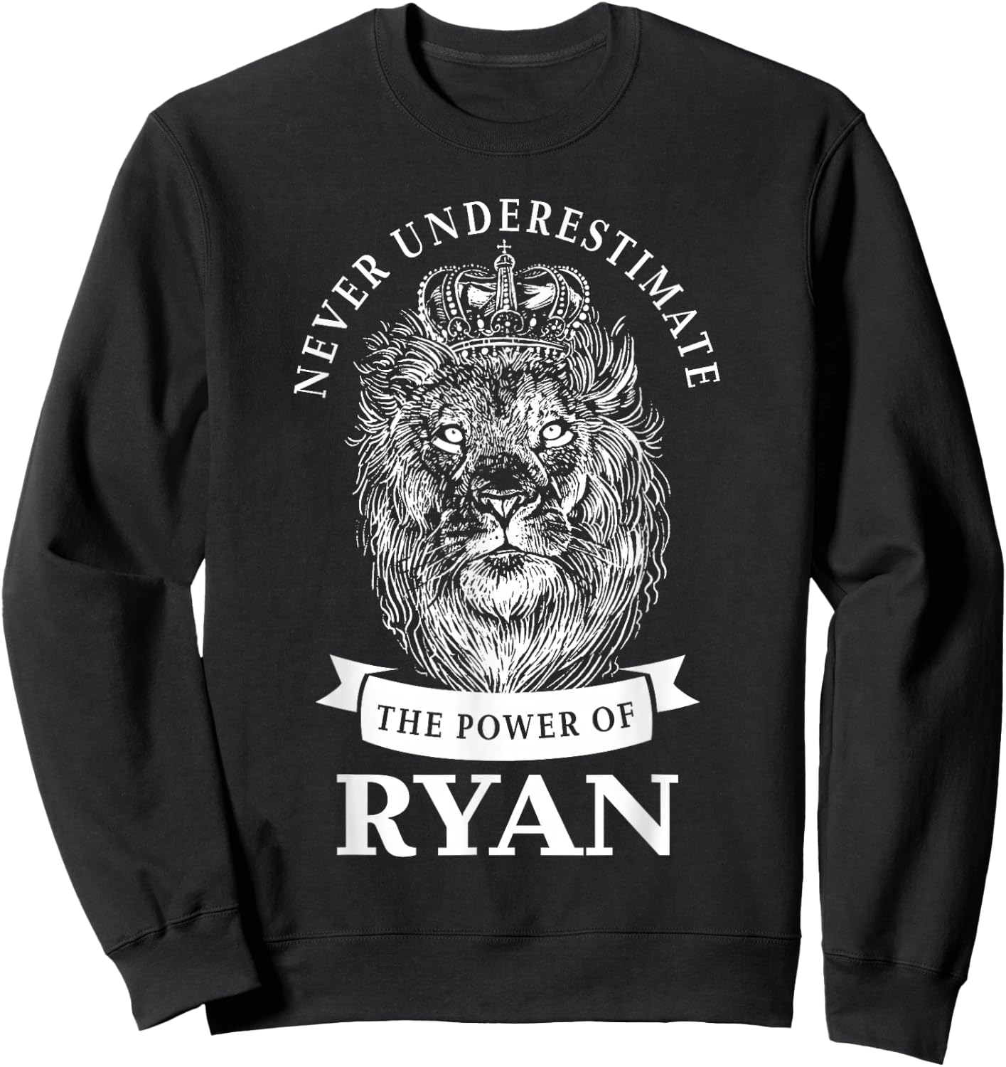 Ryan Gift Name Lion Sweatshirt - Sweatshirt | Black