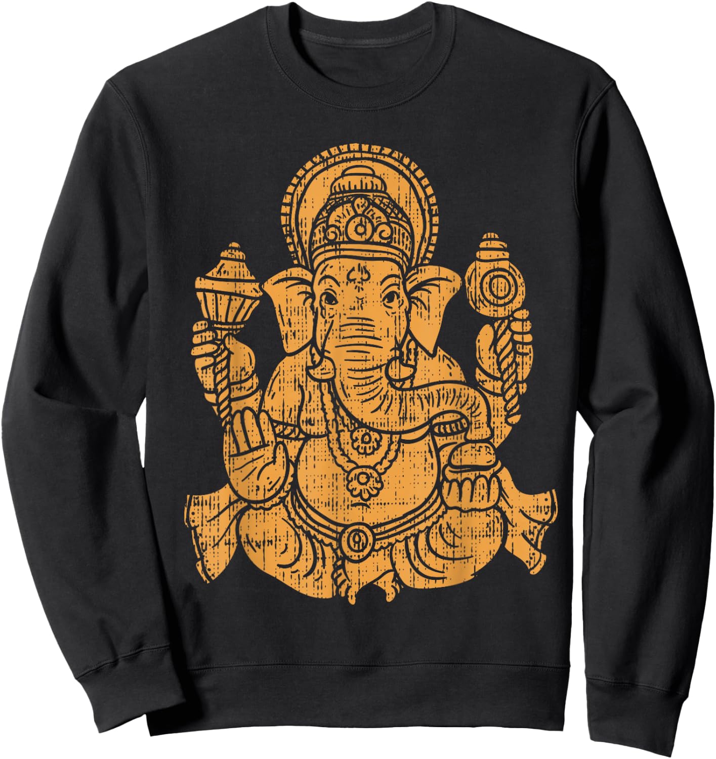 Elephant Om Yoga Ganesha Indian God Ganesh Chaturthi Asian Sweatshirt - Sweatshirt | Black