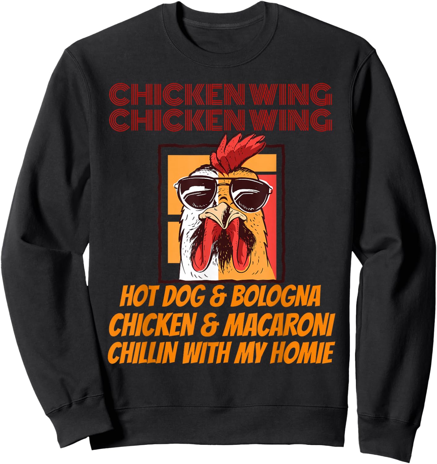 Kids chicken wing chicken wing hot dog and bologna Sweatshirt - Sweatshirt | Black