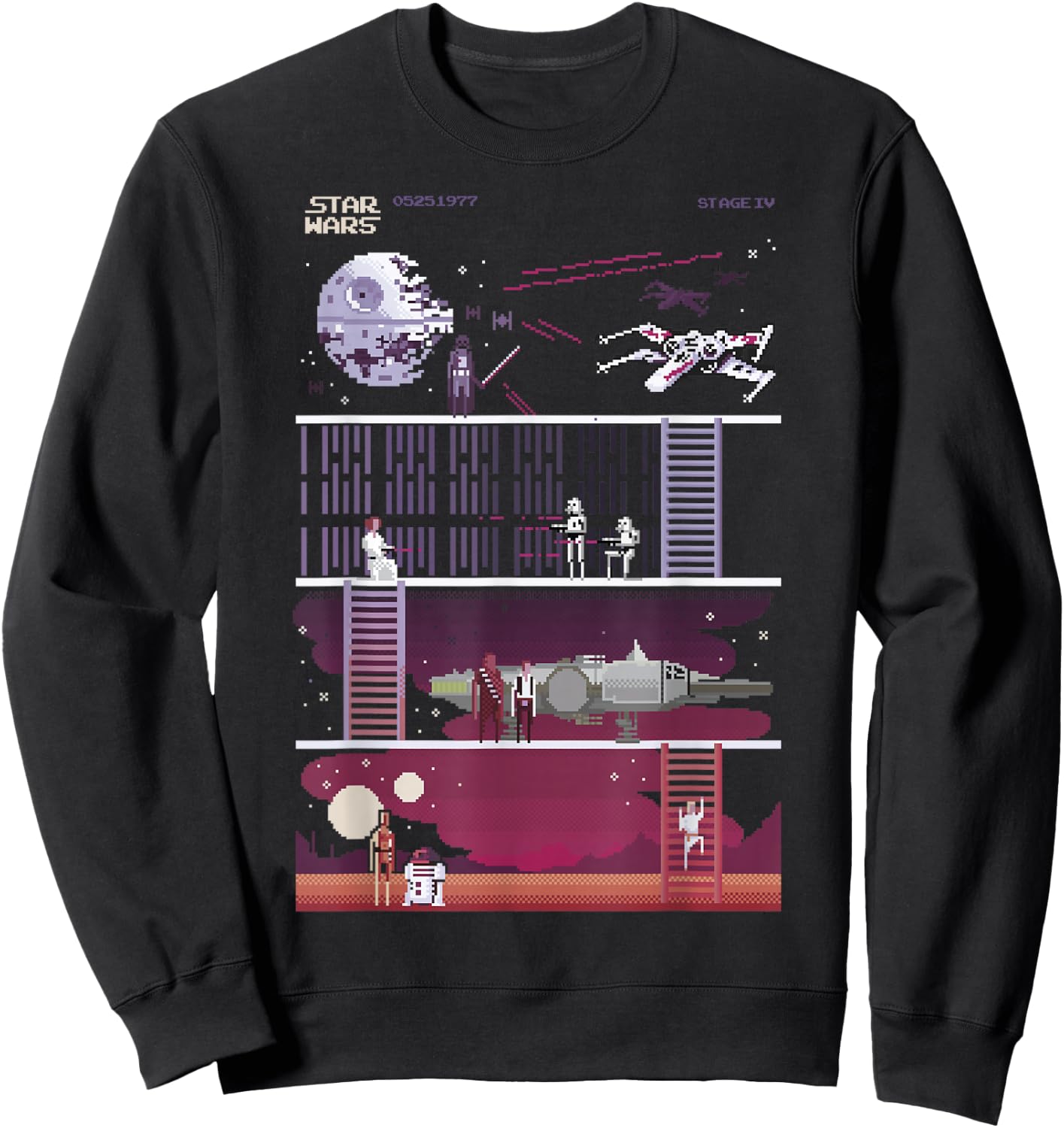 Star Wars Retro Video Game Theme Sweatshirt - Sweatshirt | Black
