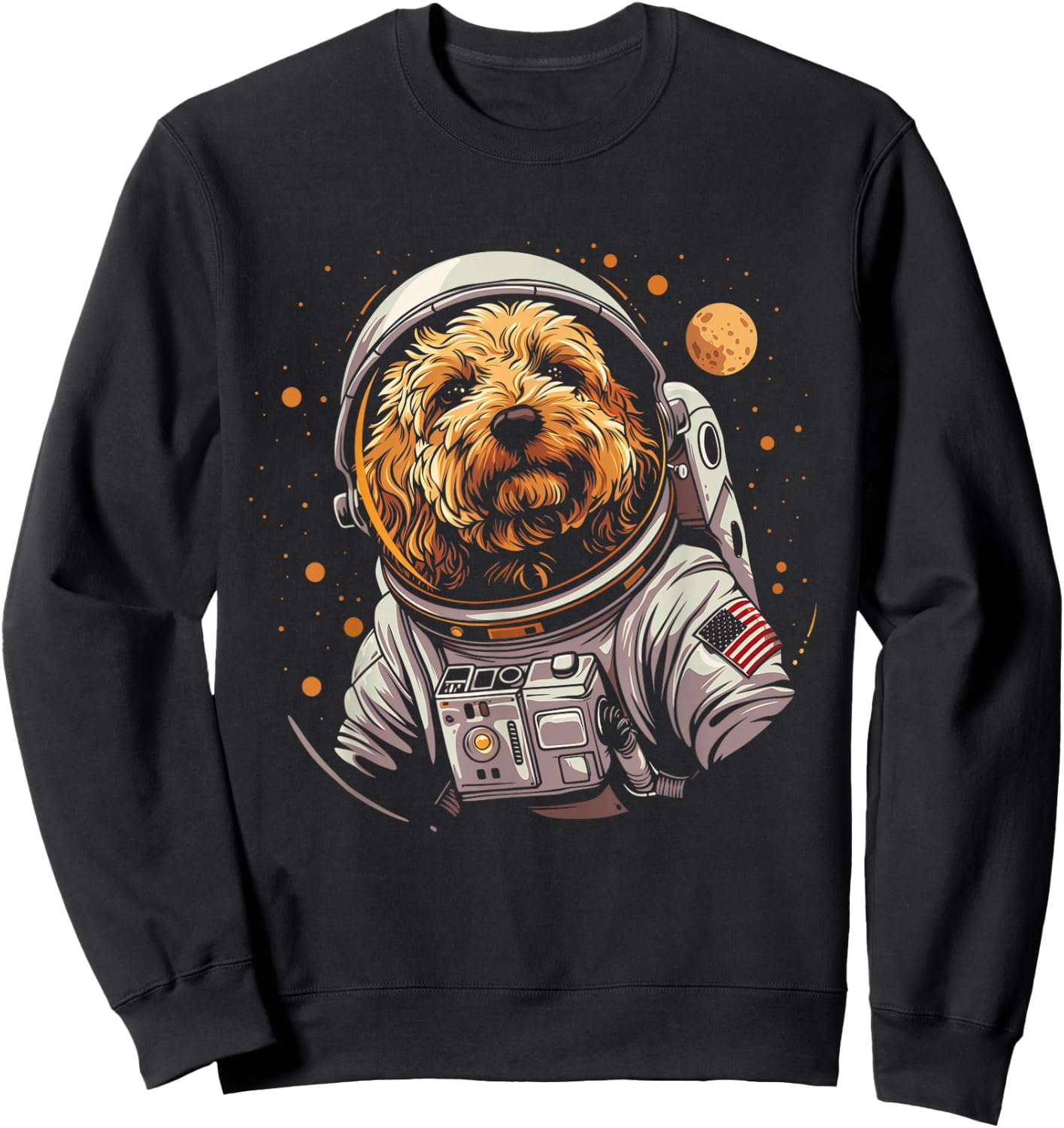 Goldendoodle Astronaut Space Suit Funny Doodle Dog Mom Dad Sweatshirt - Sweatshirt | Black