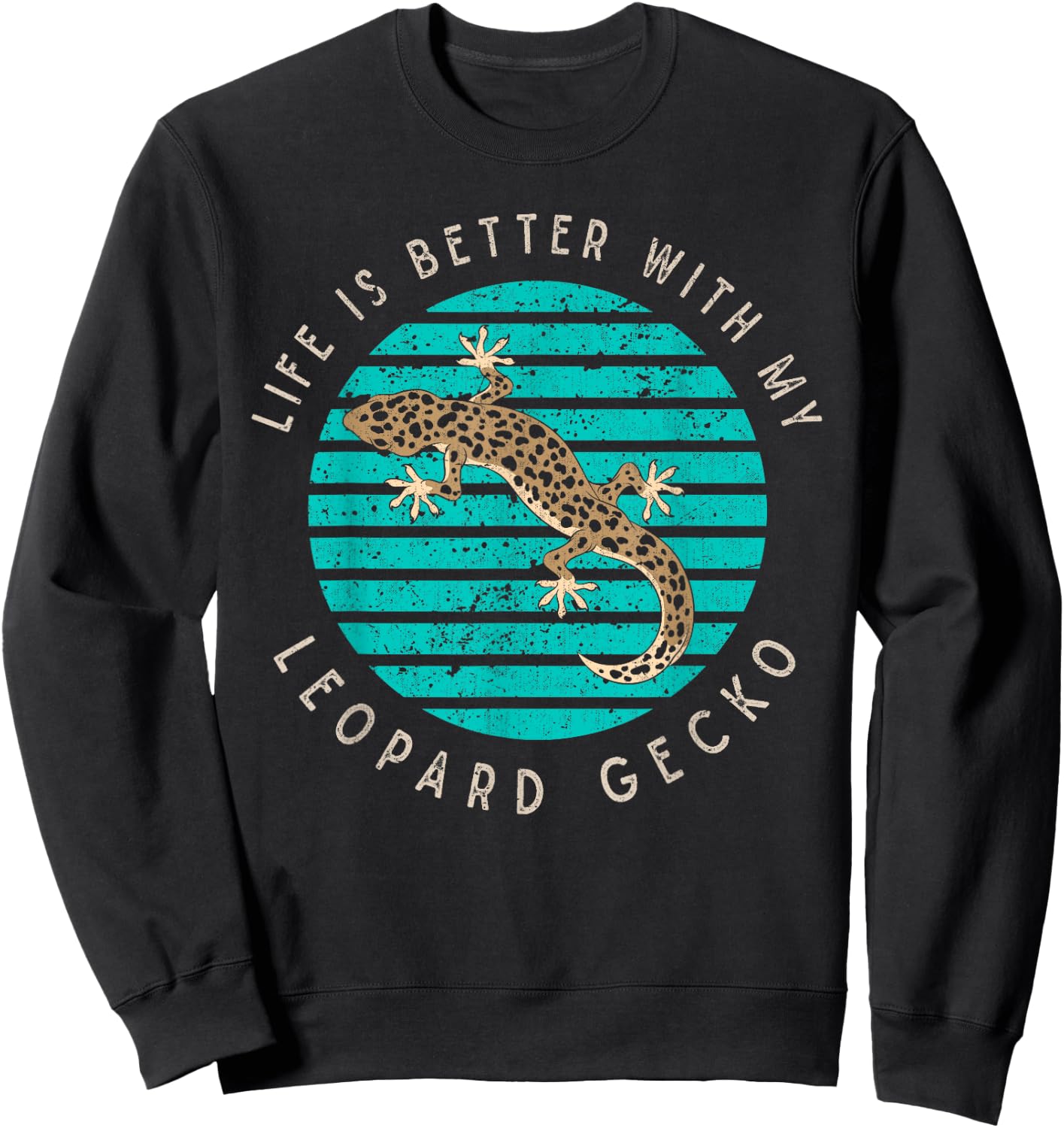 Reptile Pet Owner Funny Lizard Animal Lover Leopard Gecko Sweatshirt - Sweatshirt | Black