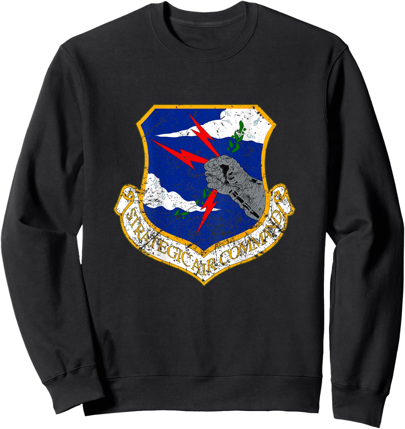 Strategic Air Command Military Pilot Roundel [Back] Sweatshirt - Sweatshirt | Black