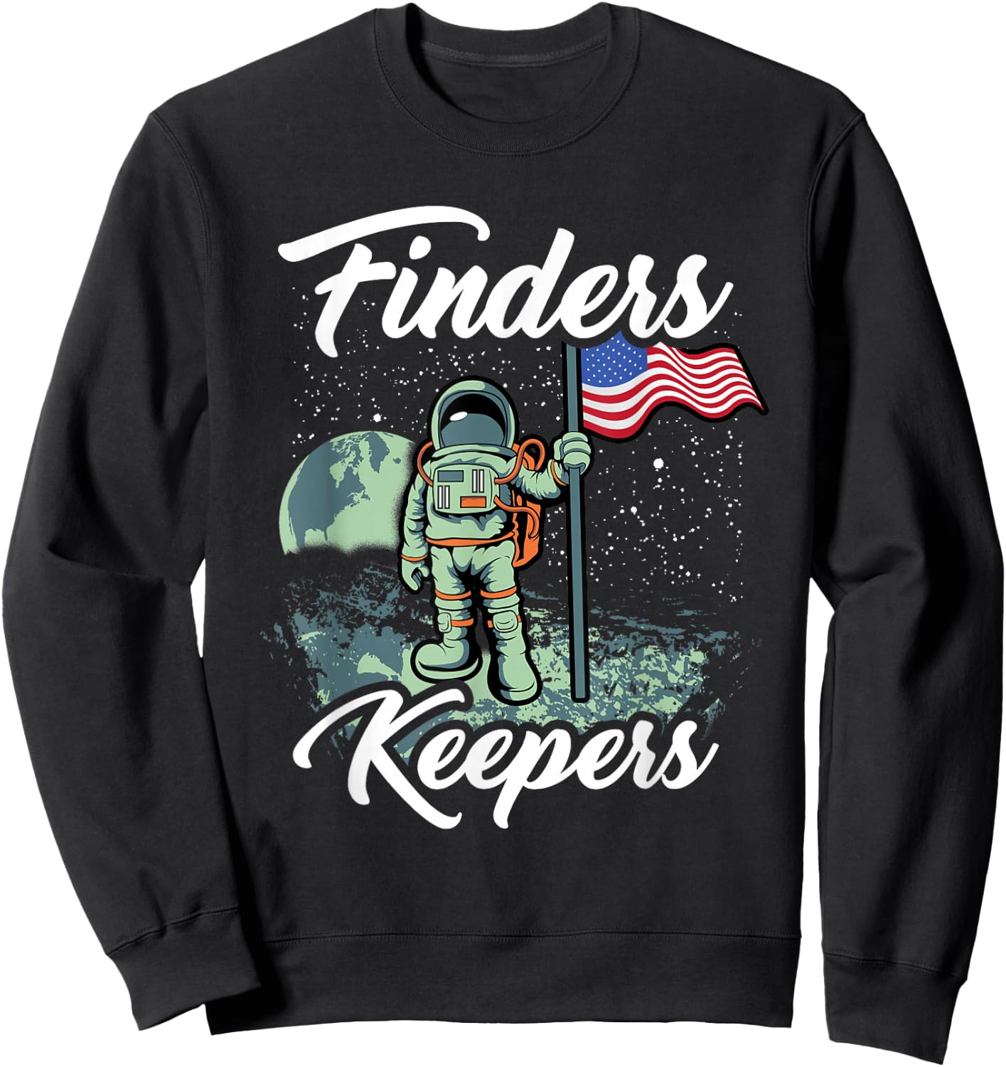 Finders Keepers USA Astronaut Moon Gift Sweatshirt - Sweatshirt | Black