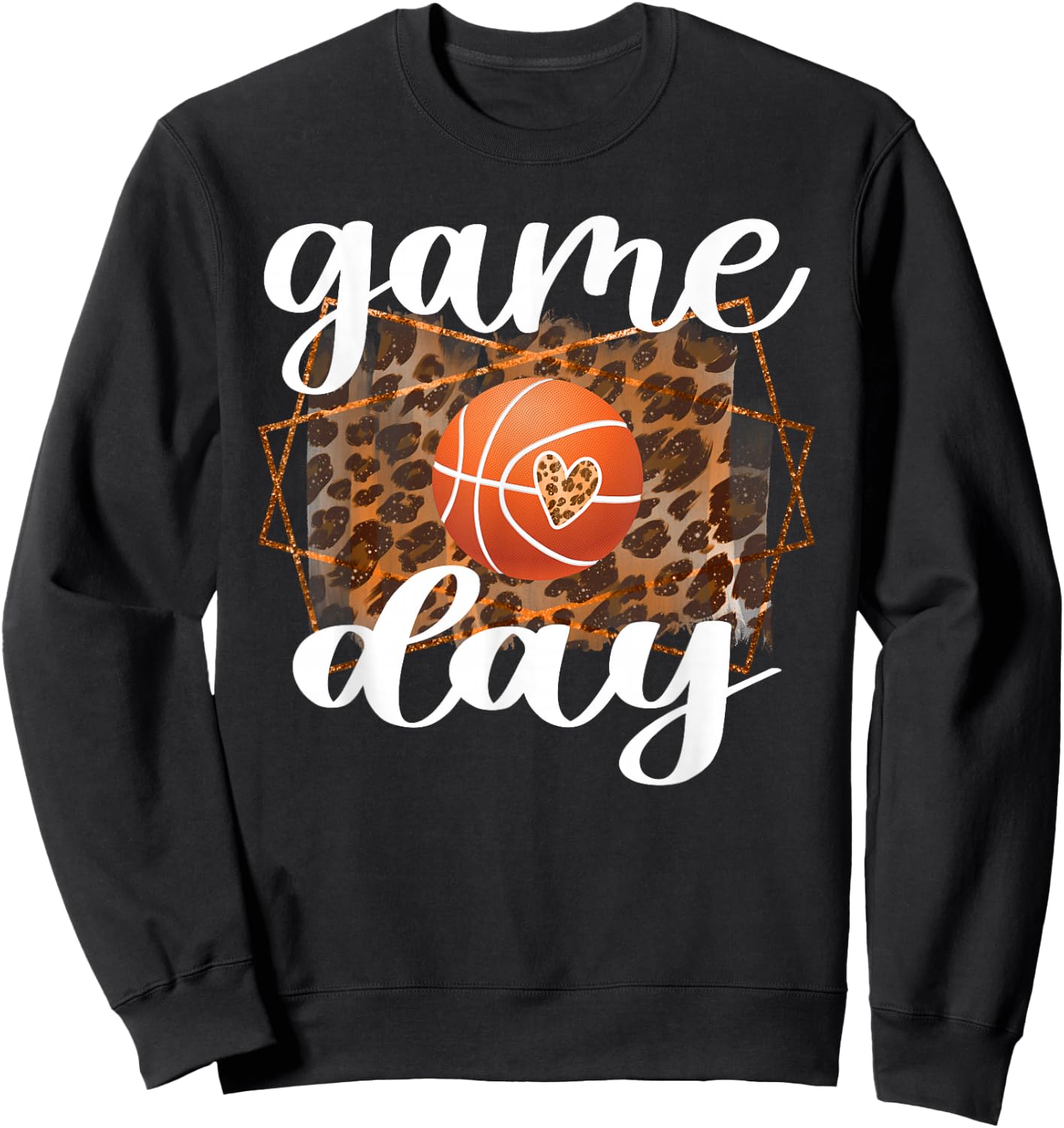 Game Day Leopard Basketball Game Day Sweatshirt - Sweatshirt | Black