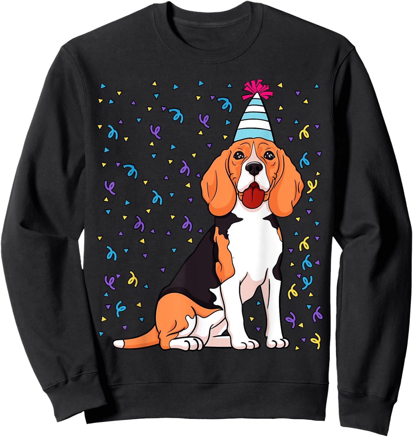 Beagle Dog Birthday Celebration Animal Bday Party Lover Sweatshirt - Sweatshirt | Black