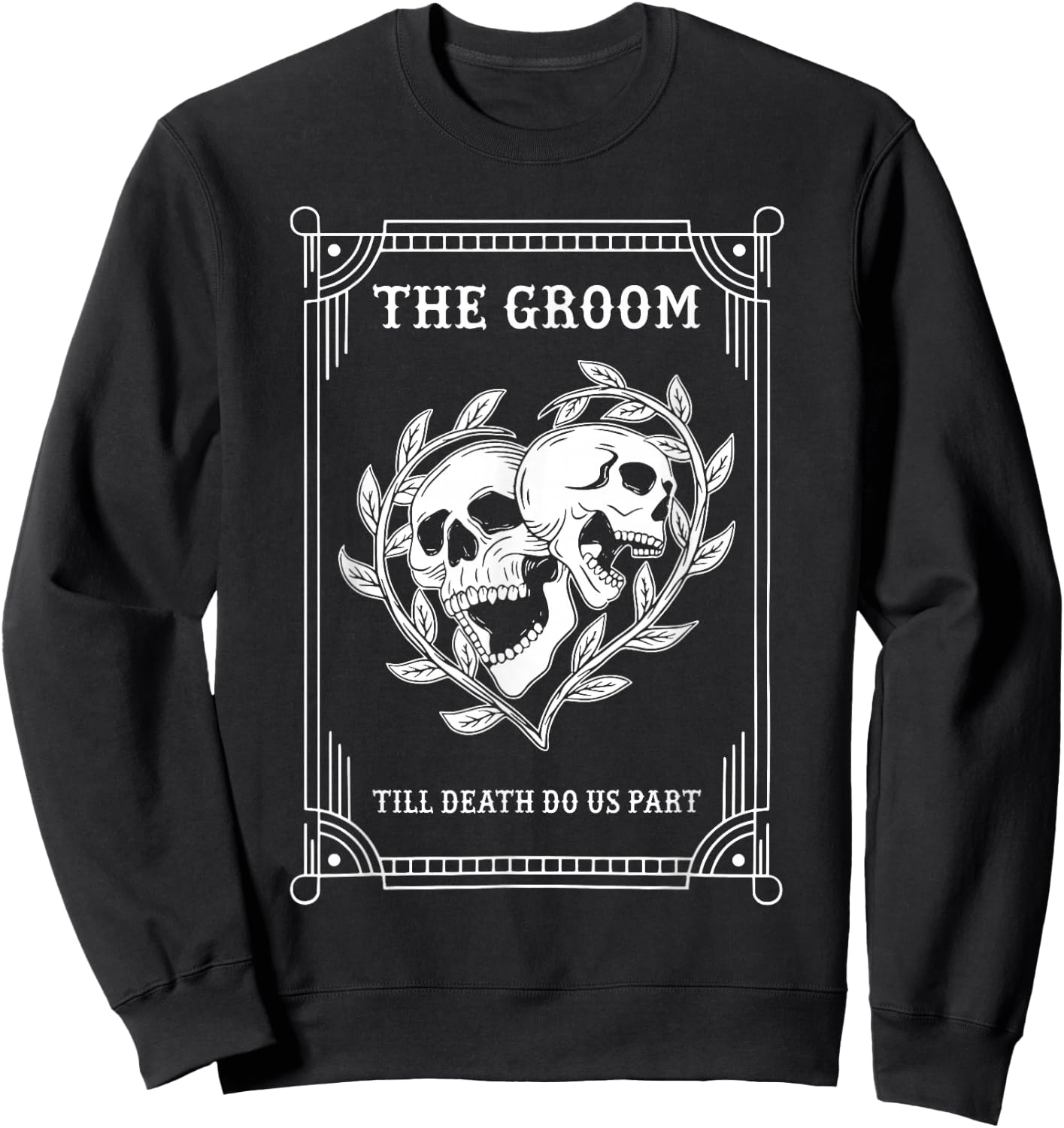 Gothic Halloween Groom Bride Wedding Bachelorette Party Sweatshirt - Sweatshirt | Black