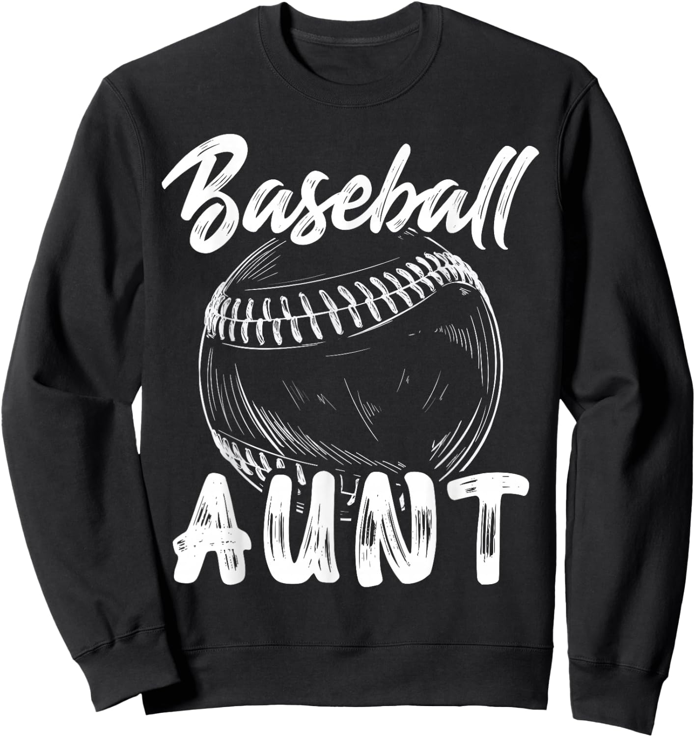 Baseball Aunt Family Matching Players Team Auntie Sweatshirt - Sweatshirt | Black