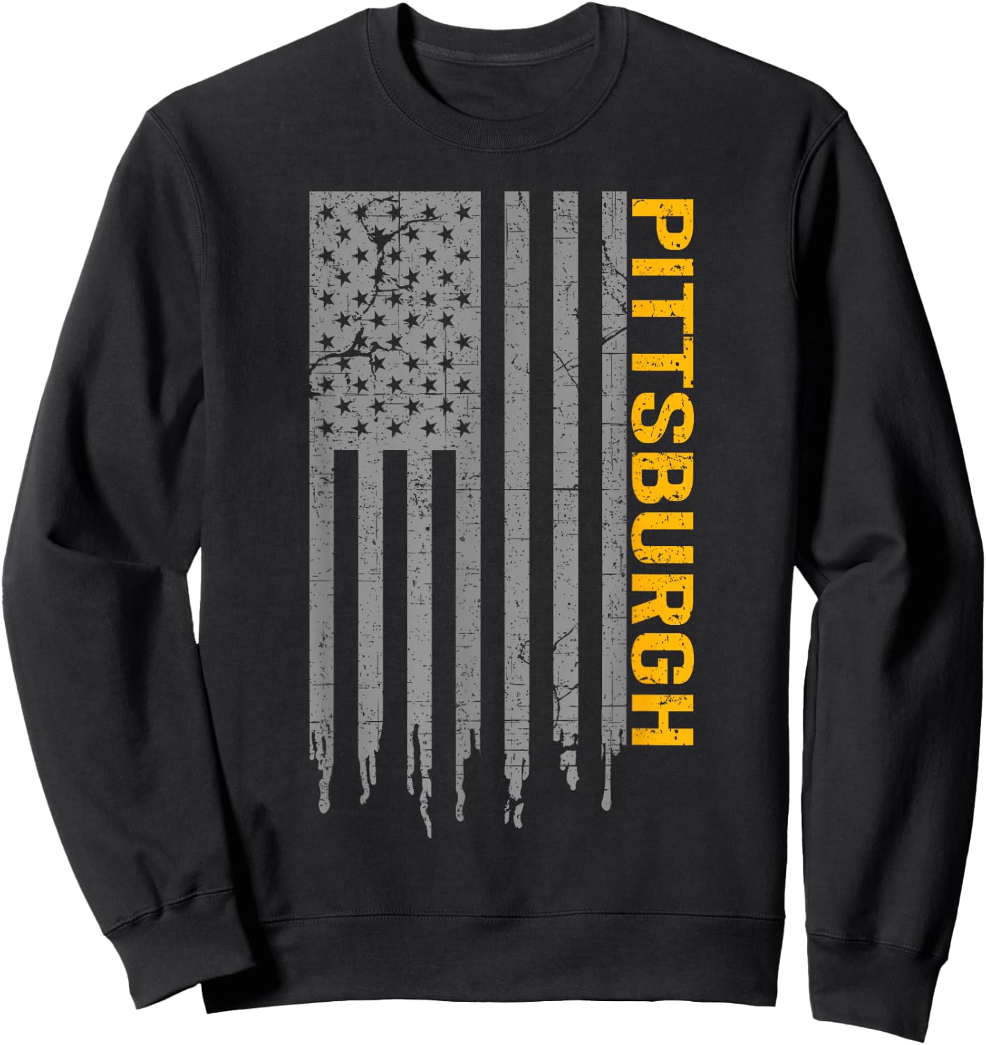 Pittsburgh USA Flag Patriotic American from Pittsburgh Sweatshirt - Sweatshirt | Black